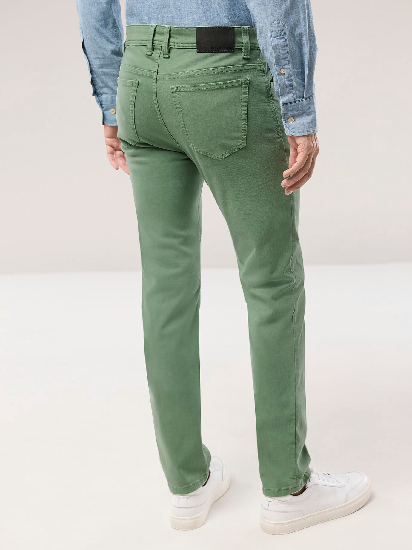 Walbusch Coloured Jeans, Modern Fit#normale Größen#schlanke Größen#untersetzte Größen, Farbe Grün, 60, weich und kühlend super elastisch dank T400 Herren 3