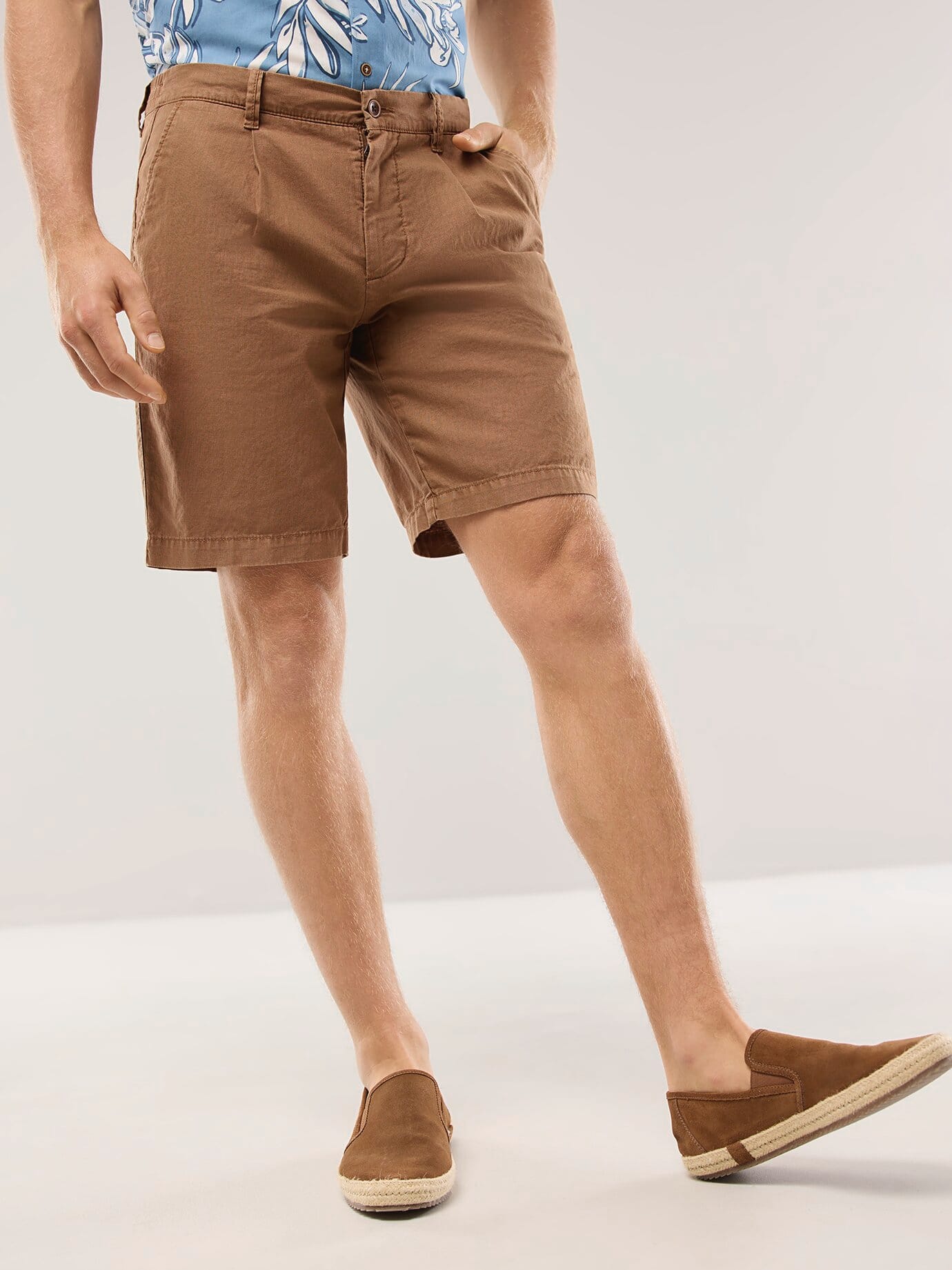 Walbusch Linen Blend Bermuda Shorts Brown 32 2