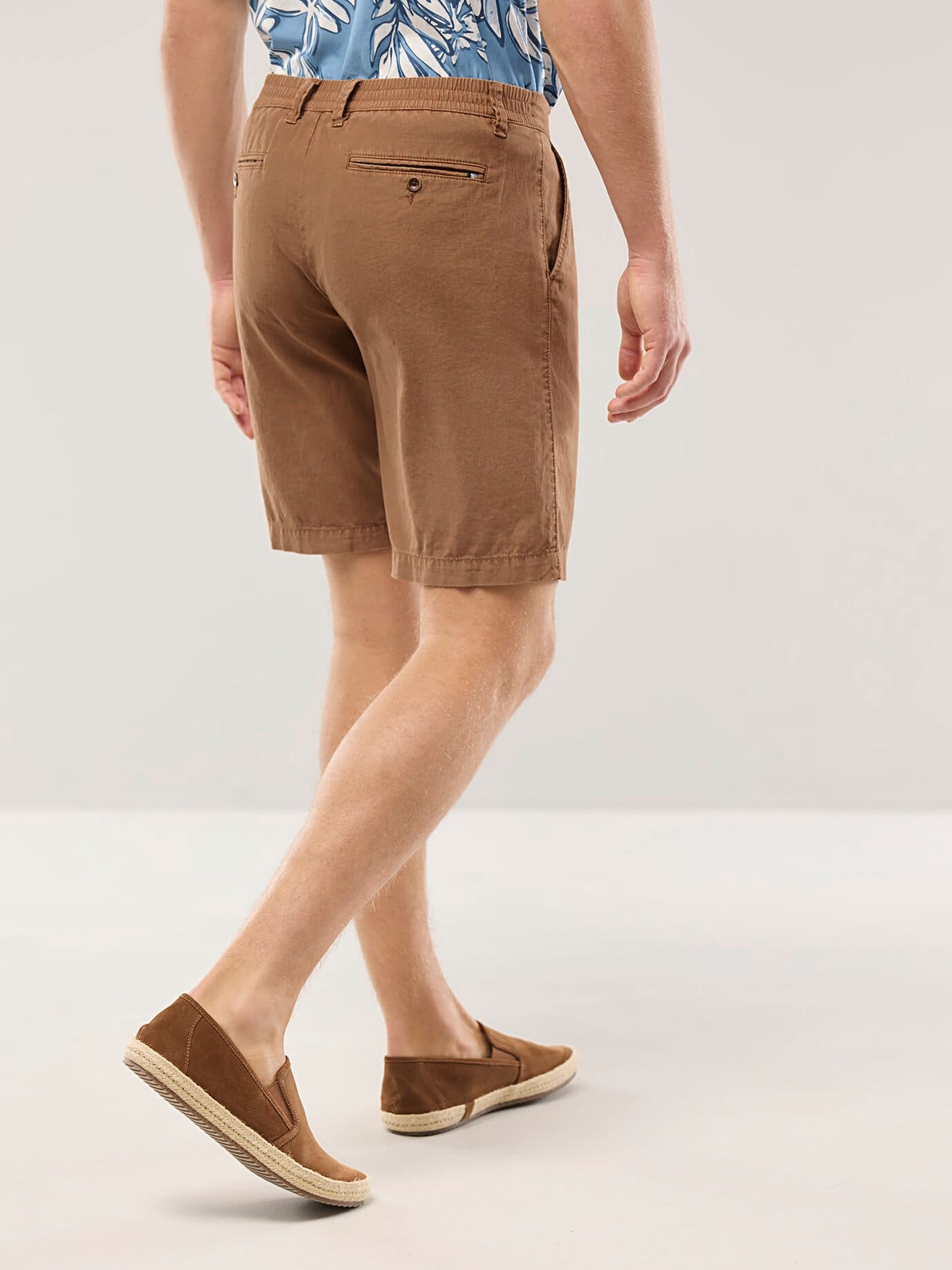 Walbusch Linen Blend Bermuda Shorts Brown 32 3