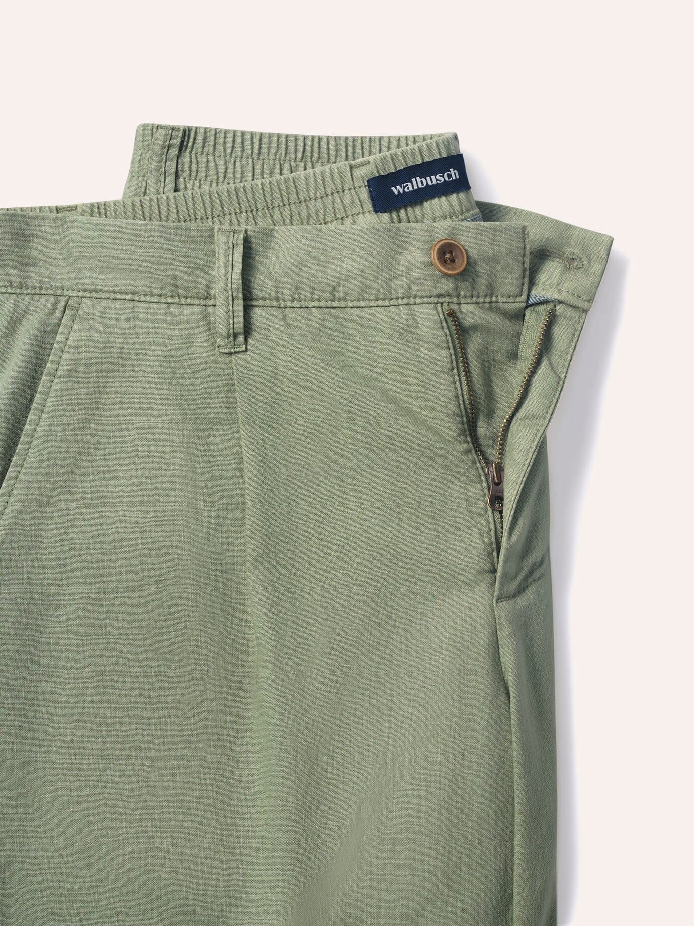 Walbusch Leinenmix Bermudas, Regular Fit#normale Größen#untersetzte Größen, Farbe Grün, 52, leichter Leinen-/Baumwollmix Comfort-Bund (ca. 6 cm dehnbar) Herren 4