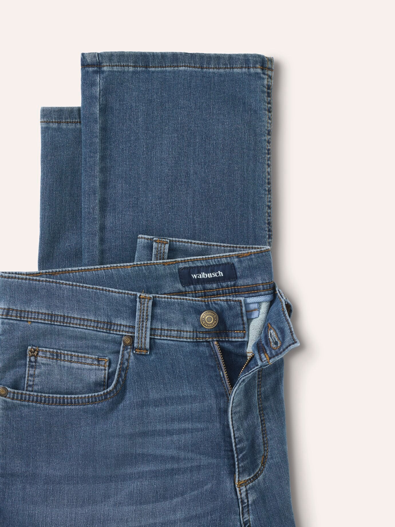 Walbusch Jogger-Jeans Five Pocket, Modern Fit#normale Größen#schlanke Größen#untersetzte Größen, Farbe Hellblau, 24, super elastischer Denim Comfort-Bund (6 cm dehnbar) Herren 4