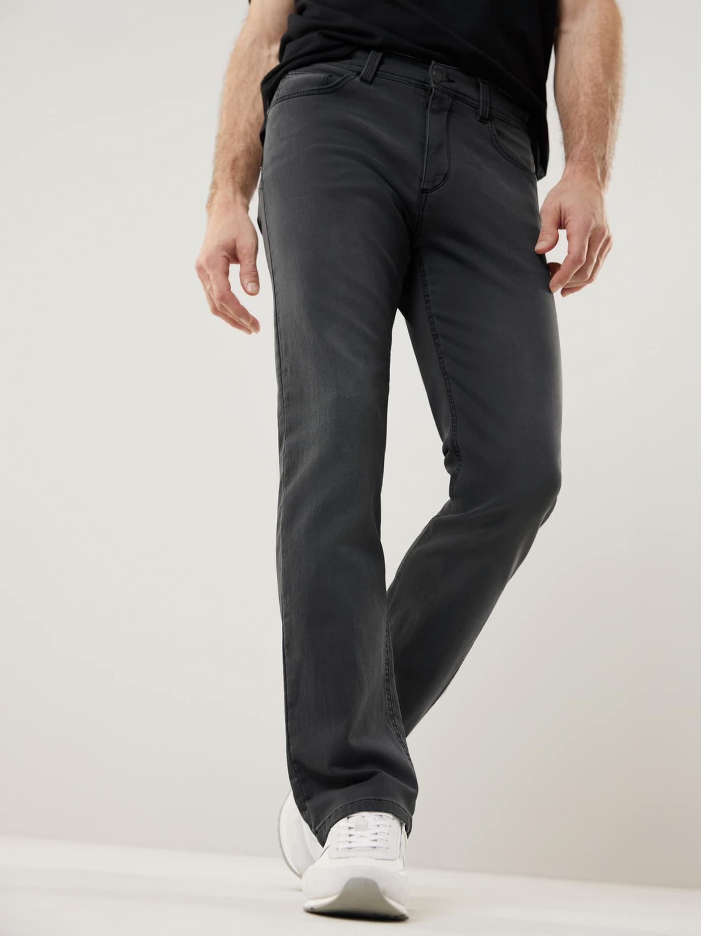 Walbusch Jogger-Jeans Five Pocket, Modern Fit#normale Größen#schlanke Größen#untersetzte Größen, Farbe Grau, 60, super elastischer Denim Comfort-Bund (6 cm dehnbar) Herren 2