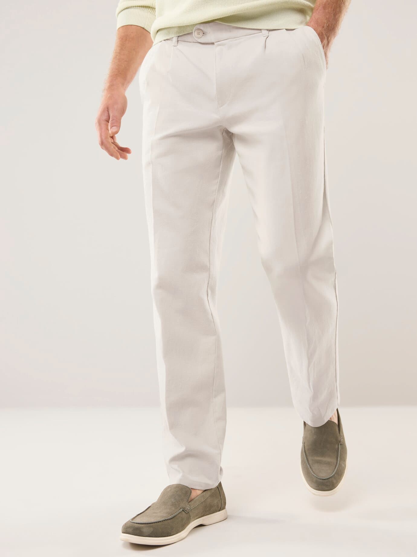 Pantalon Chino en Lin Walbusch Beige 32 2
