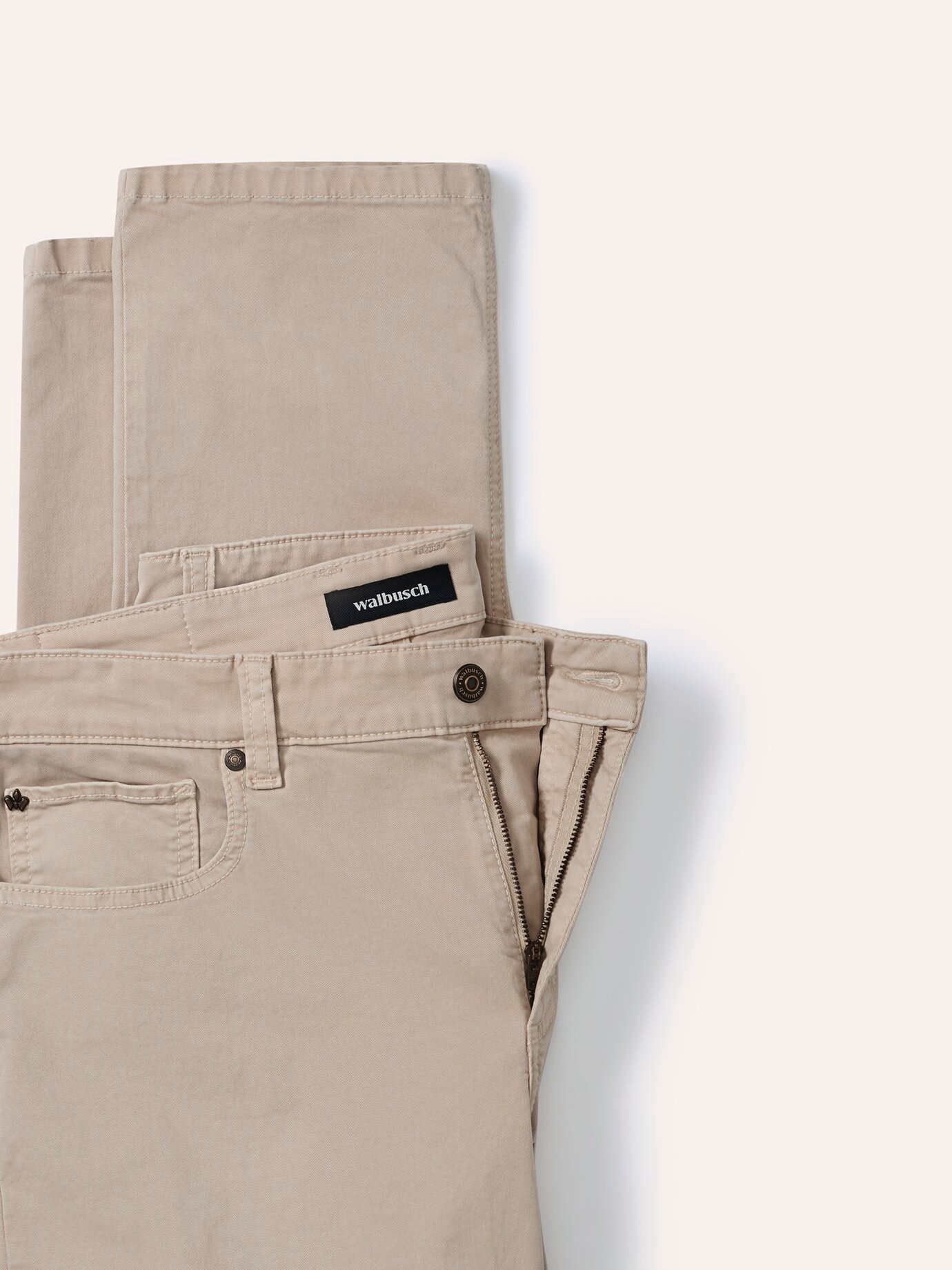 Walbusch Baumwoll Five-Pocket, Regular Fit#normale Größen#schlanke Größen#untersetzte Größen, Farbe Beige, 62, besonders weicher Griff bequem, da elastisch Herren 4