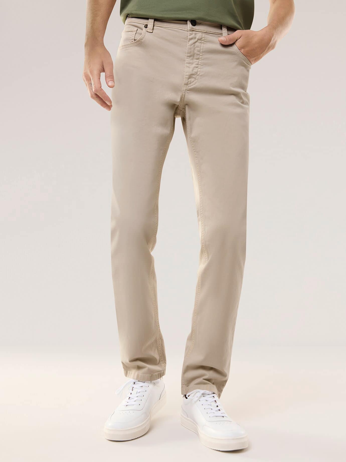 Walbusch Baumwoll Five-Pocket, Regular Fit#normale Größen#schlanke Größen#untersetzte Größen, Farbe Beige, 62, besonders weicher Griff bequem, da elastisch Herren 2