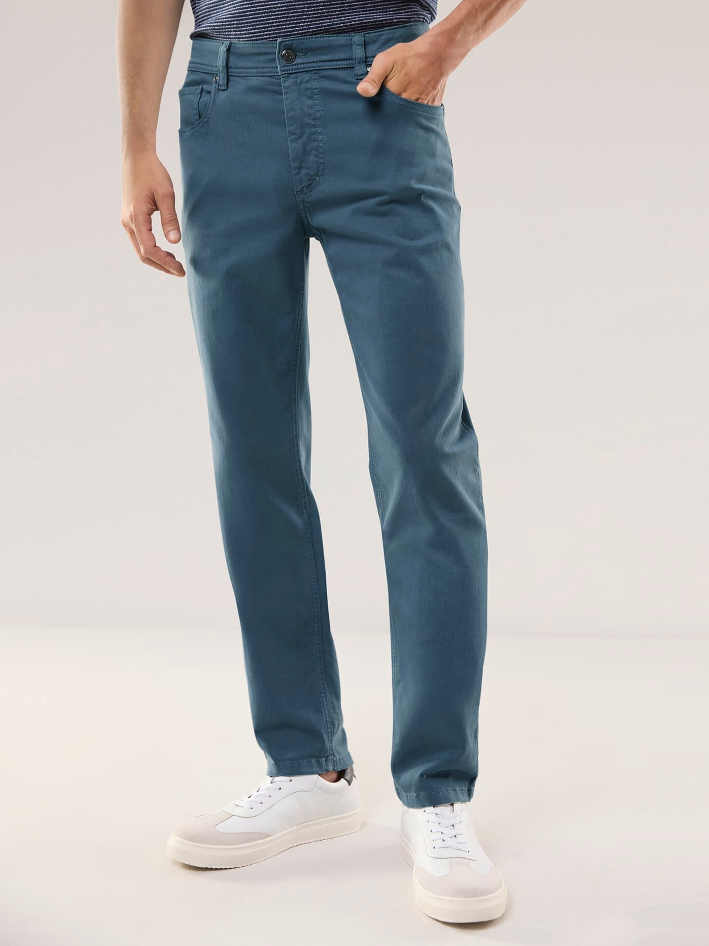 Walbusch Cotton Five-Pocket Trousers Blue 56 2