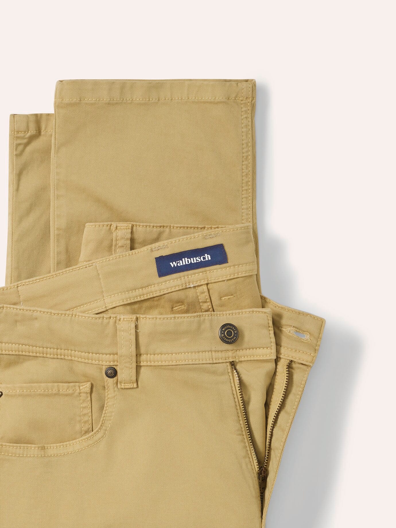 Walbusch Five-Pocket Cotton Trousers Yellow 31 4