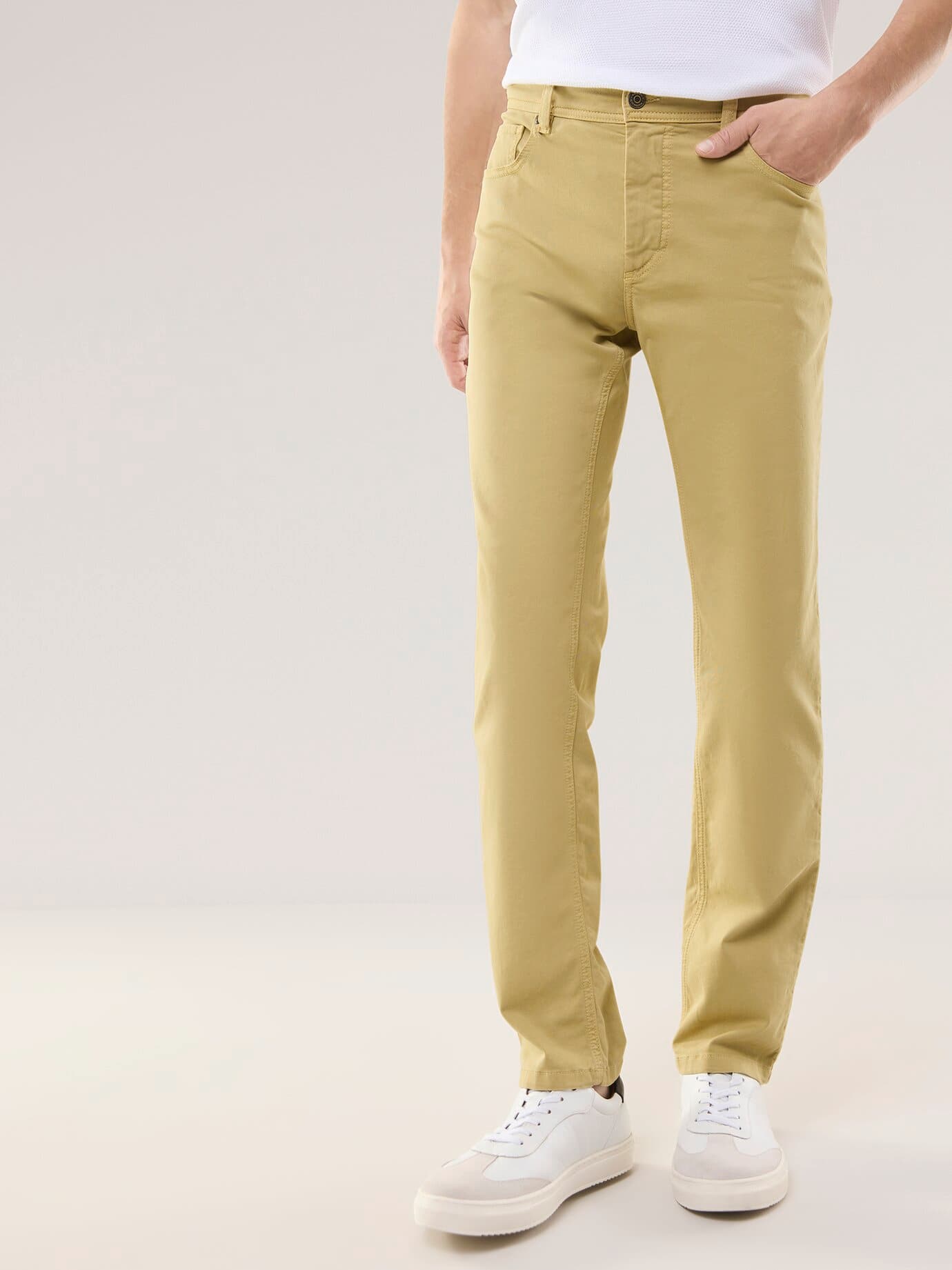 Walbusch Five-Pocket Cotton Trousers Yellow 31 2
