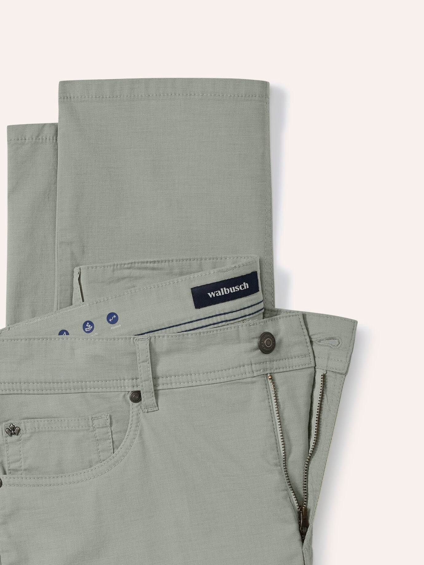 Walbusch Ultraleicht Cotton Five-Pocket Green 29 4