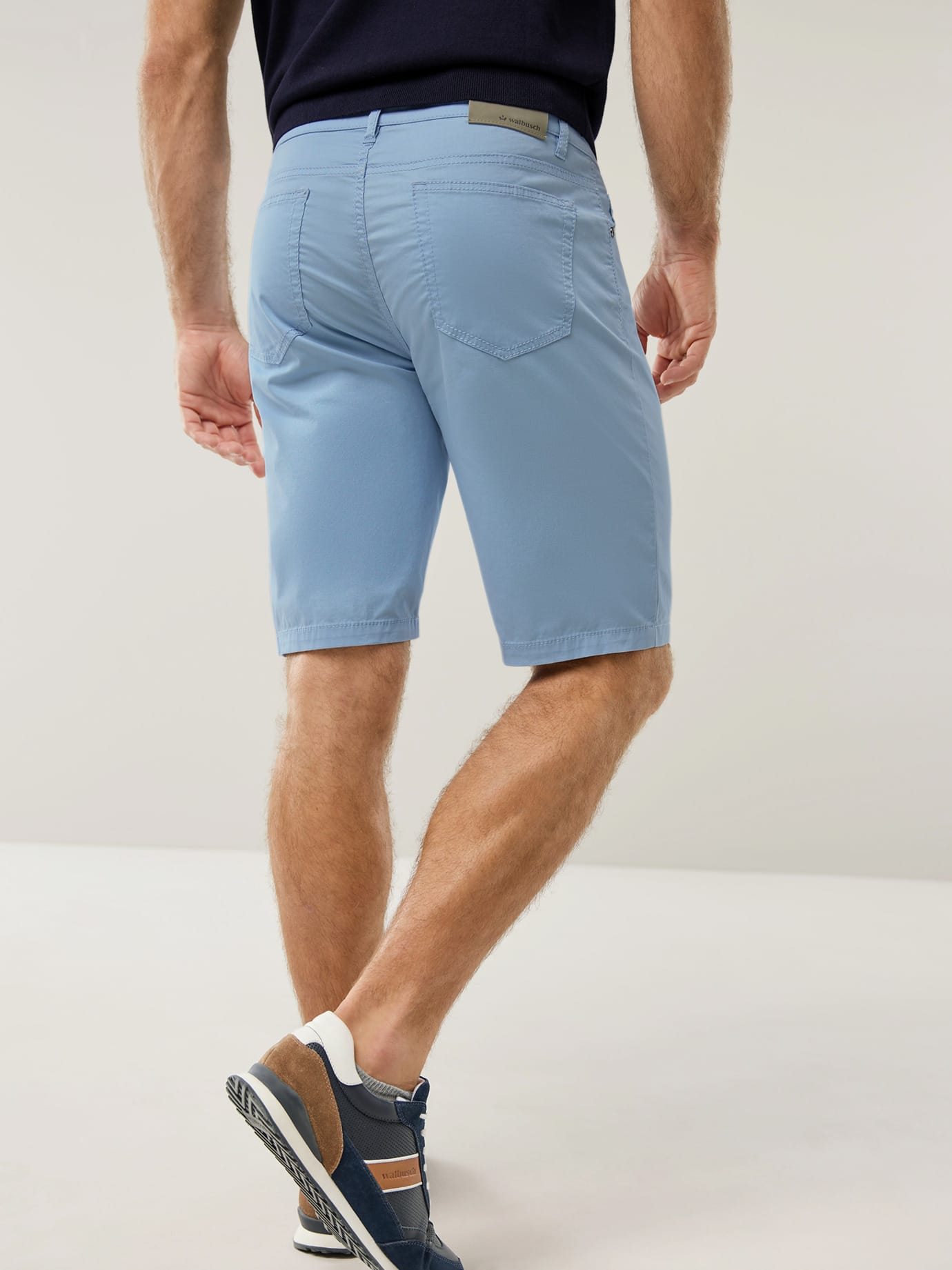 Walbusch Ultraleicht Five Pocket Bermudas, Regular Fit#normale Größen#untersetzte Größen, Farbe Blau, 26, federleicht bequemer Baumwollstretch Herren 3