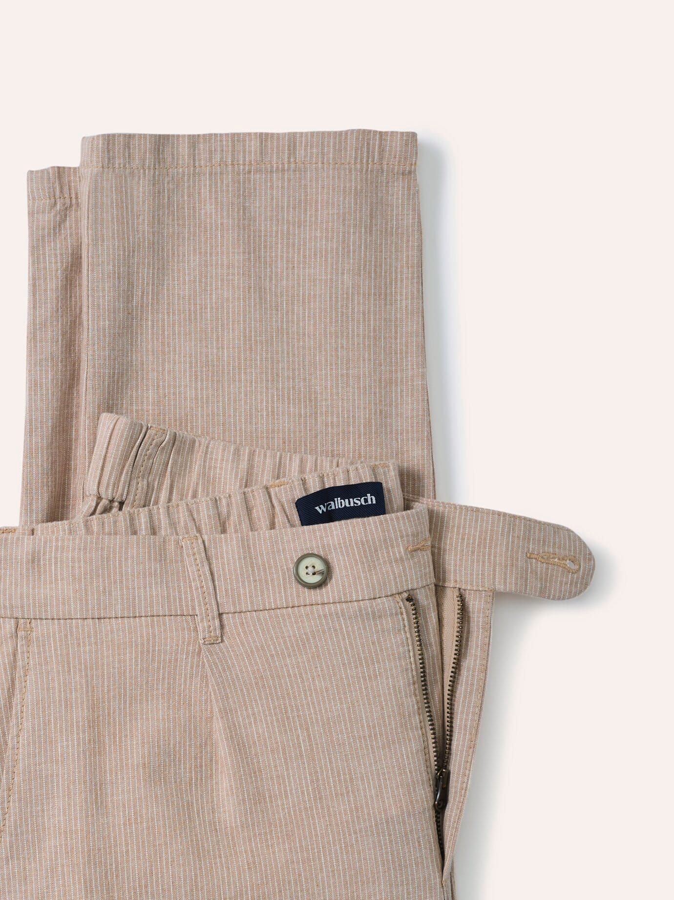 Walbusch Wohlfühl Leinen-Hose, Modern Fit#normale Größen#untersetzte Größen, Farbe Beige, 27, weiche Leinenmischung Comfort-Bund (8 cm dehnbar) Herren 4