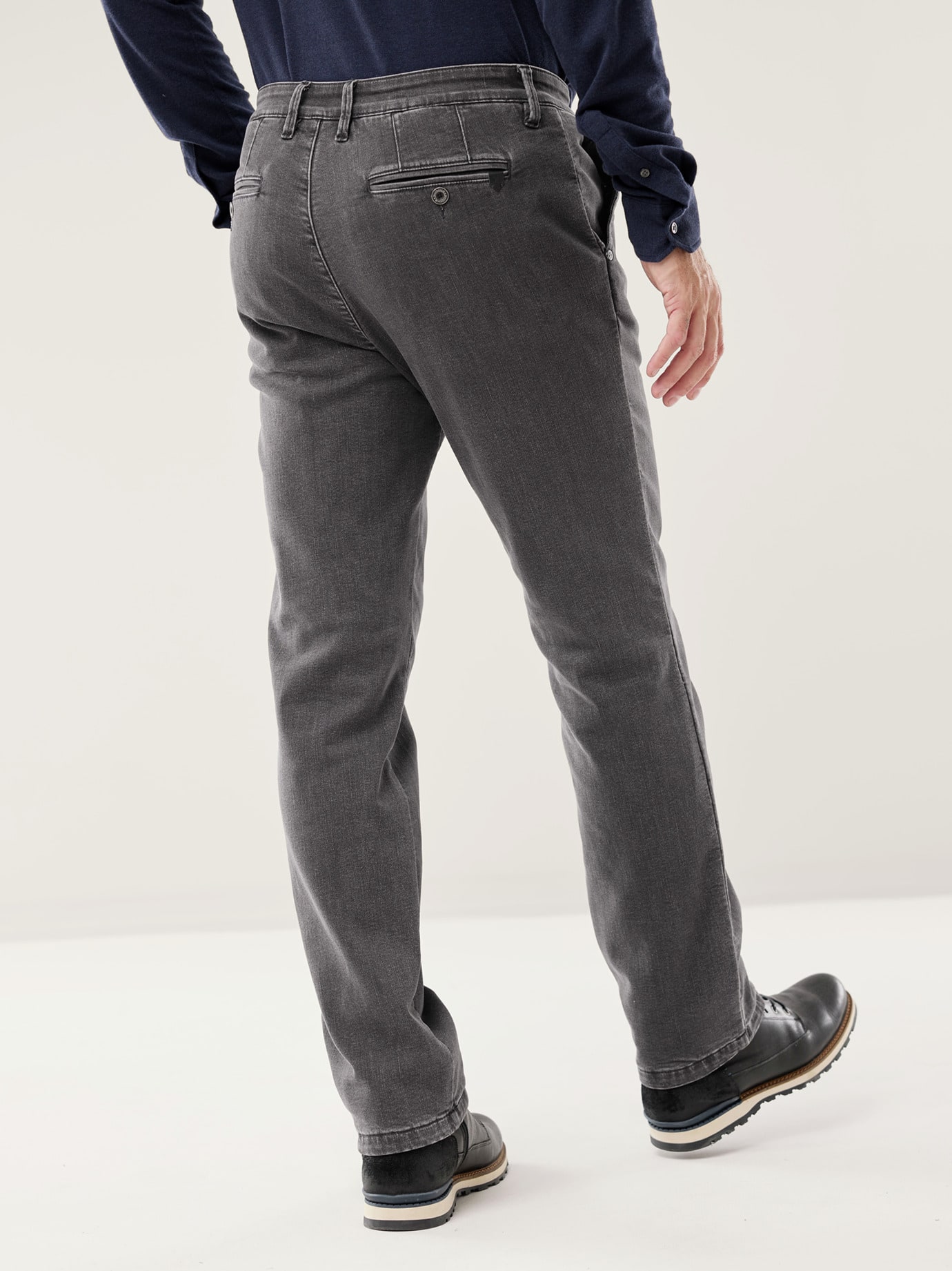 Walbusch Thermojeans Chino 2.0, Regular Fit#normale Größen#schlanke Größen#untersetzte Größen, Farbe Grau, 60, warmes Baumwollfutter elastisch und bequem Herren 3