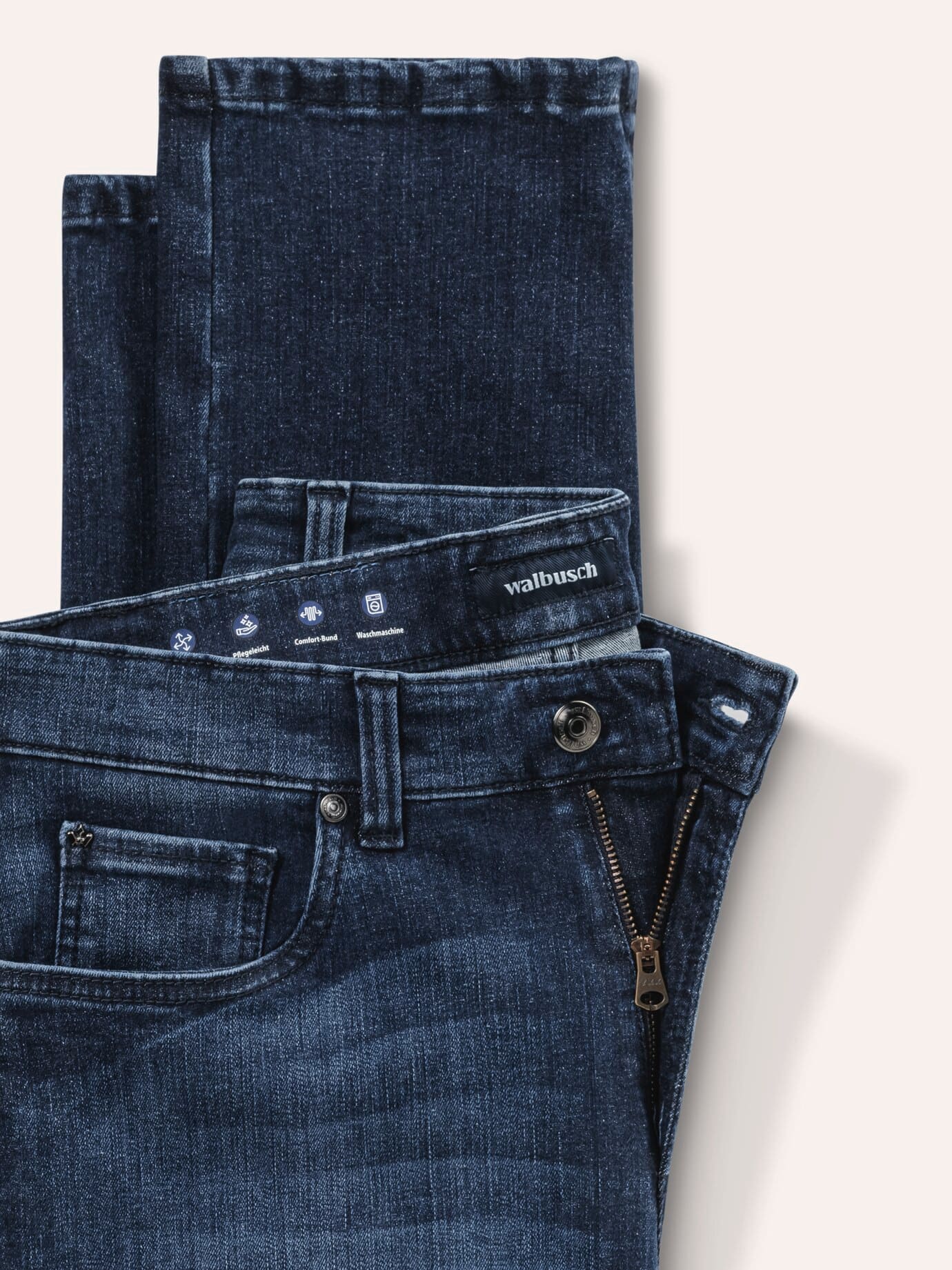 Walbusch Comfort-Flex Jeans, Modern Fit#normale Größen#schlanke Größen#untersetzte Größen, Farbe Blau, 26, bequem dank Spezialgewebe hergestellt in Europa Herren 4