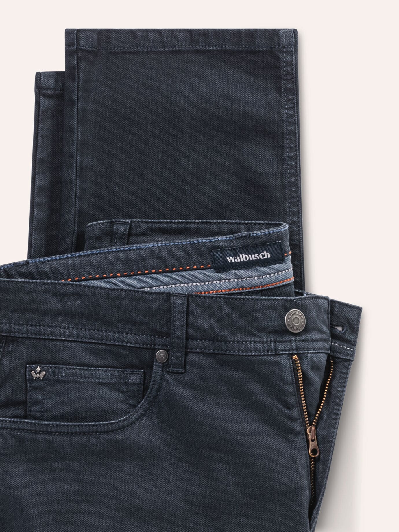 Walbusch Ganzjahres Five-Pocket, Modern Fit#normale Größen#schlanke Größen#untersetzte Größen, Farbe Blau, 29, klimatisierend feuchtigkeitsregulierend Herren 4