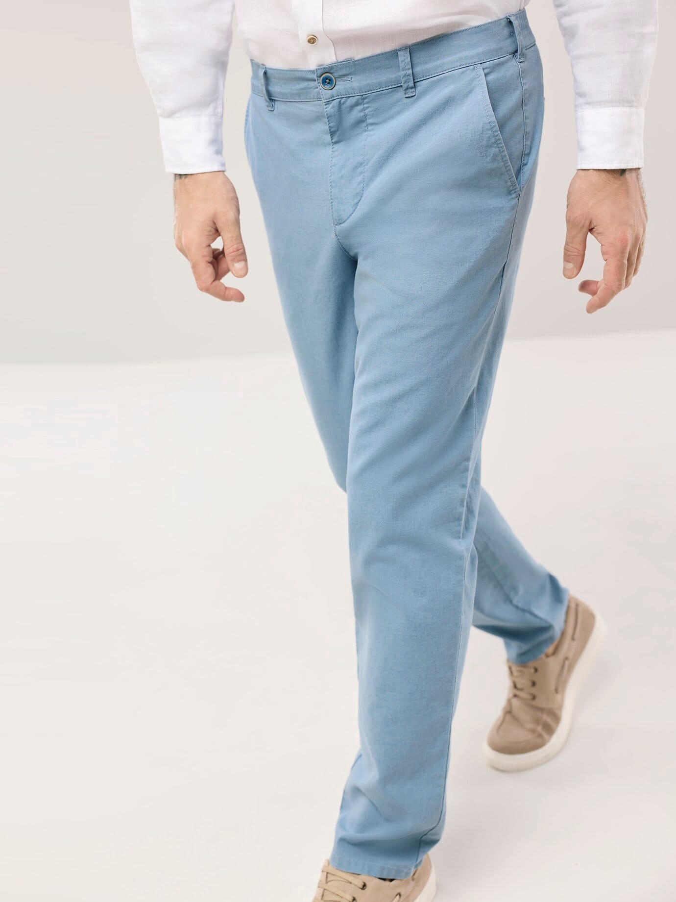 Walbusch Leinen-Chino Blau 48 2