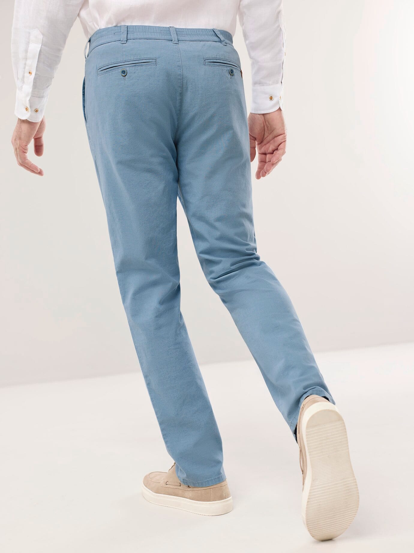 Walbusch Leinen-Chino Blau 48 3