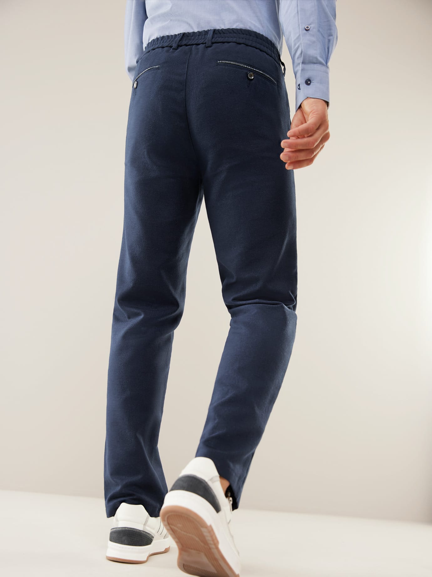 Walbusch Cool-Wool Chino, Regular Fit#normale Größen#schlanke Größen#untersetzte Größen, Farbe Blau, 106, temperaturausgleichend mit Sicherheitstasche Herren 3