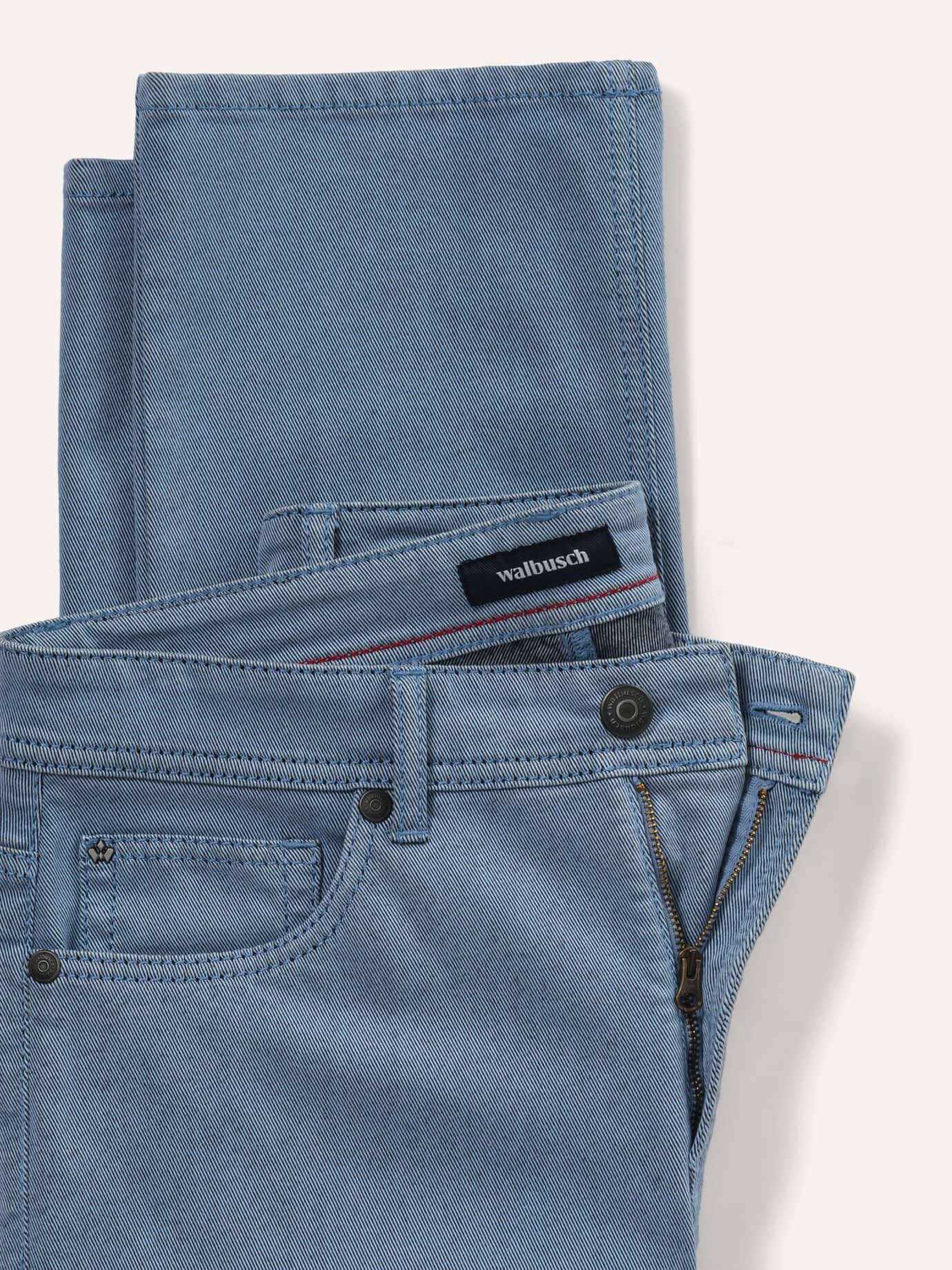 Walbusch Jeans Sattlerstich, Regular Fit#normale Größen#untersetzte Größen, Farbe Blau, 58, in gut kombinierbaren Farben aufwendige Sattlernaht Herren 4