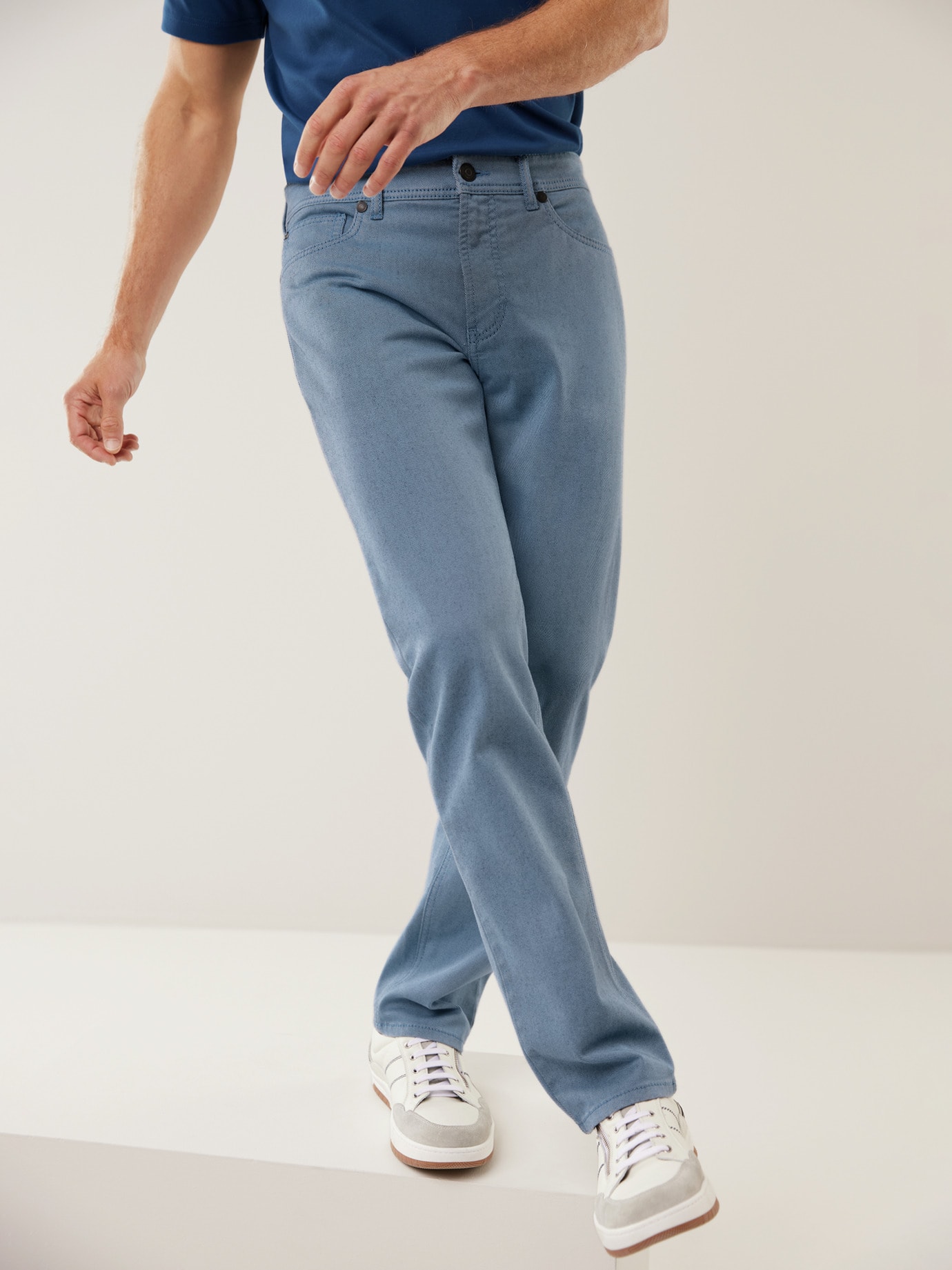 Walbusch Jeans Sattlerstich, Regular Fit#normale Größen#untersetzte Größen, Farbe Blau, 58, in gut kombinierbaren Farben aufwendige Sattlernaht Herren 2
