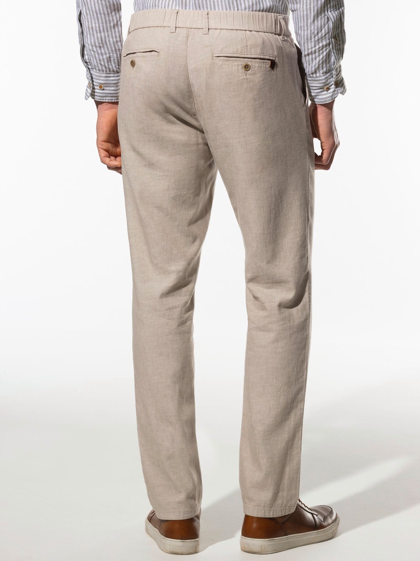 Pantalon en lin Walbusch Wohlfühl, Modern Fit, Beige, 106 3