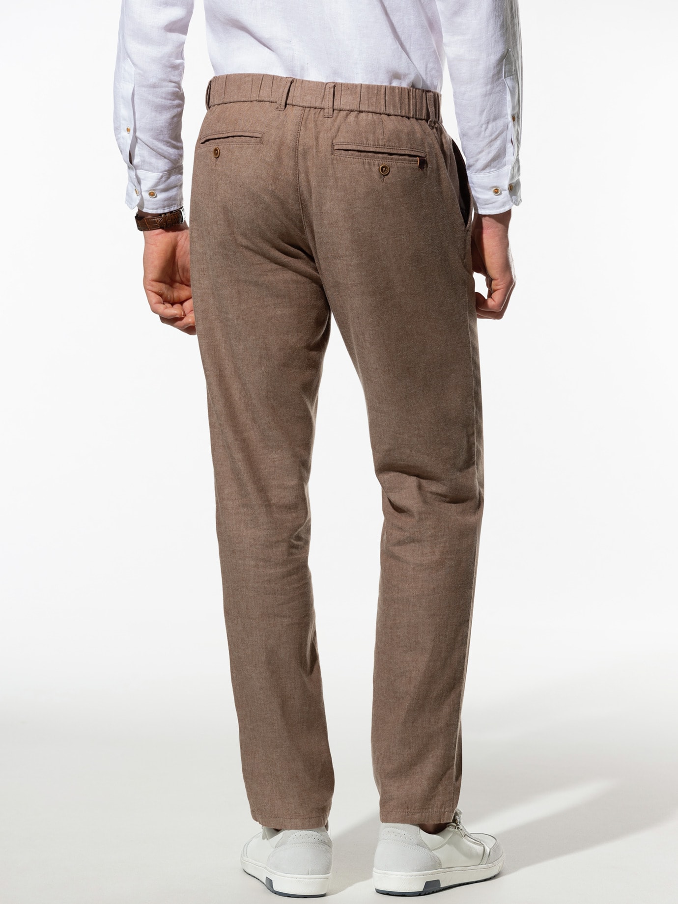 Walbusch Wohlfühl Linen Trousers Modern Fit Brown 102 3