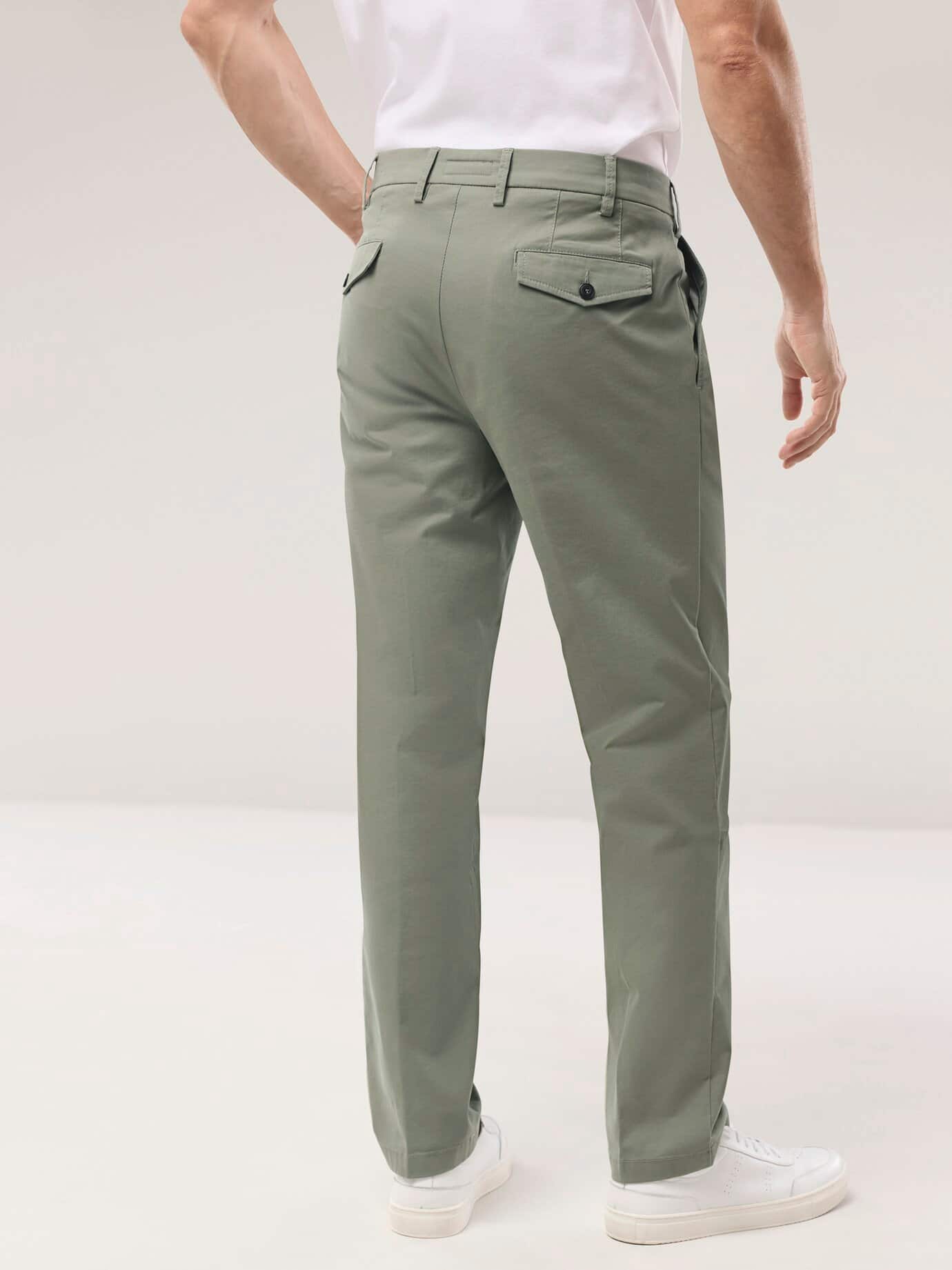 Walbusch Feintwill Pleated Chino Green 64 3