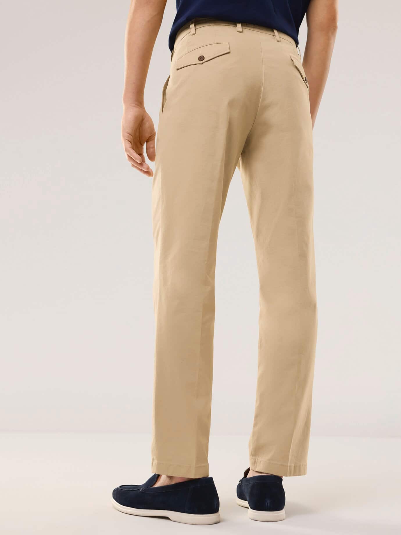Walbusch Feintwill Pleated Chino Regular Fit Beige 58 3