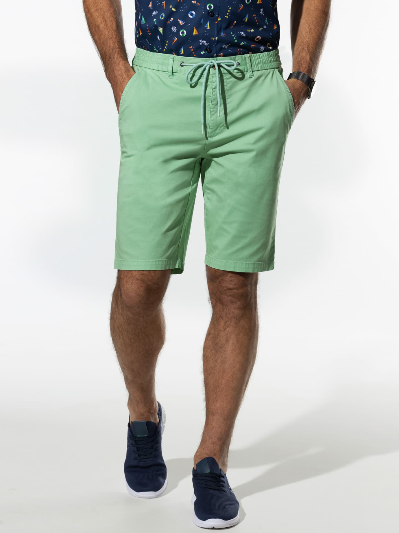 Walbusch Holiday Bermuda Shorts Cotton Stretch Green 52 2