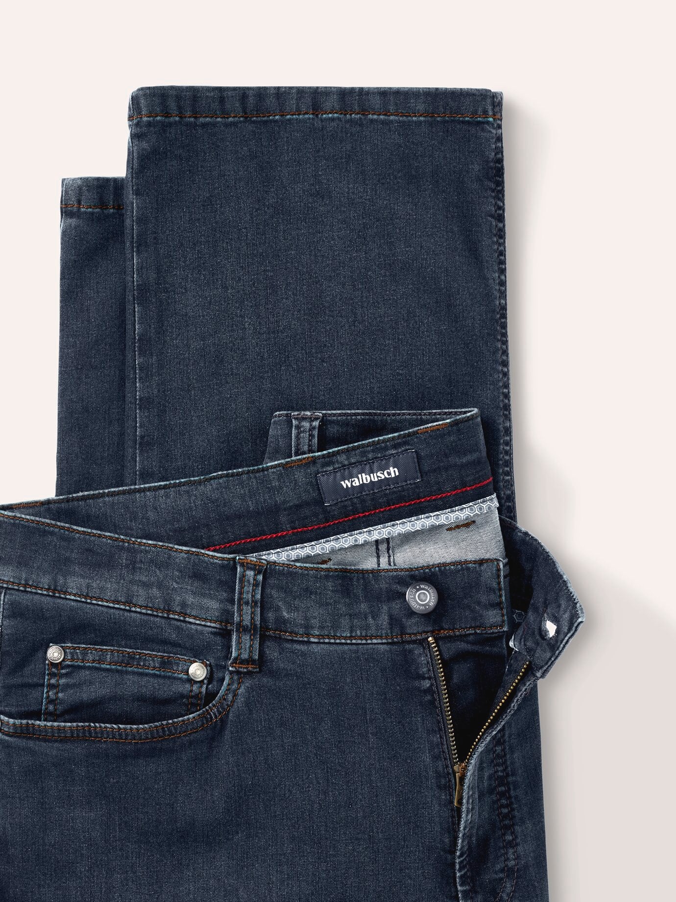 Walbusch Extraglatt Flex Jeans Comfort Fit, Comfort Fit#normale Größen#schlanke Größen#untersetzte Größen, Farbe Blau, 102, bügelfrei & pflegeleicht bequem & atmungsaktiv Herren 4