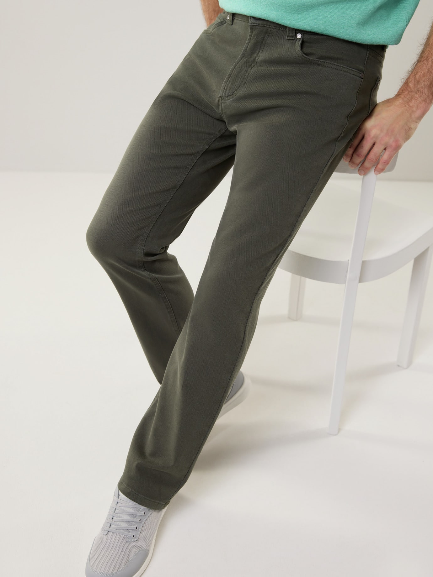 Walbusch Thermoleicht Five-Pocket, Regular Fit#normale Größen#schlanke Größen#untersetzte Größen, Farbe Grün, 50, wärmend rundum bequem Herren 2