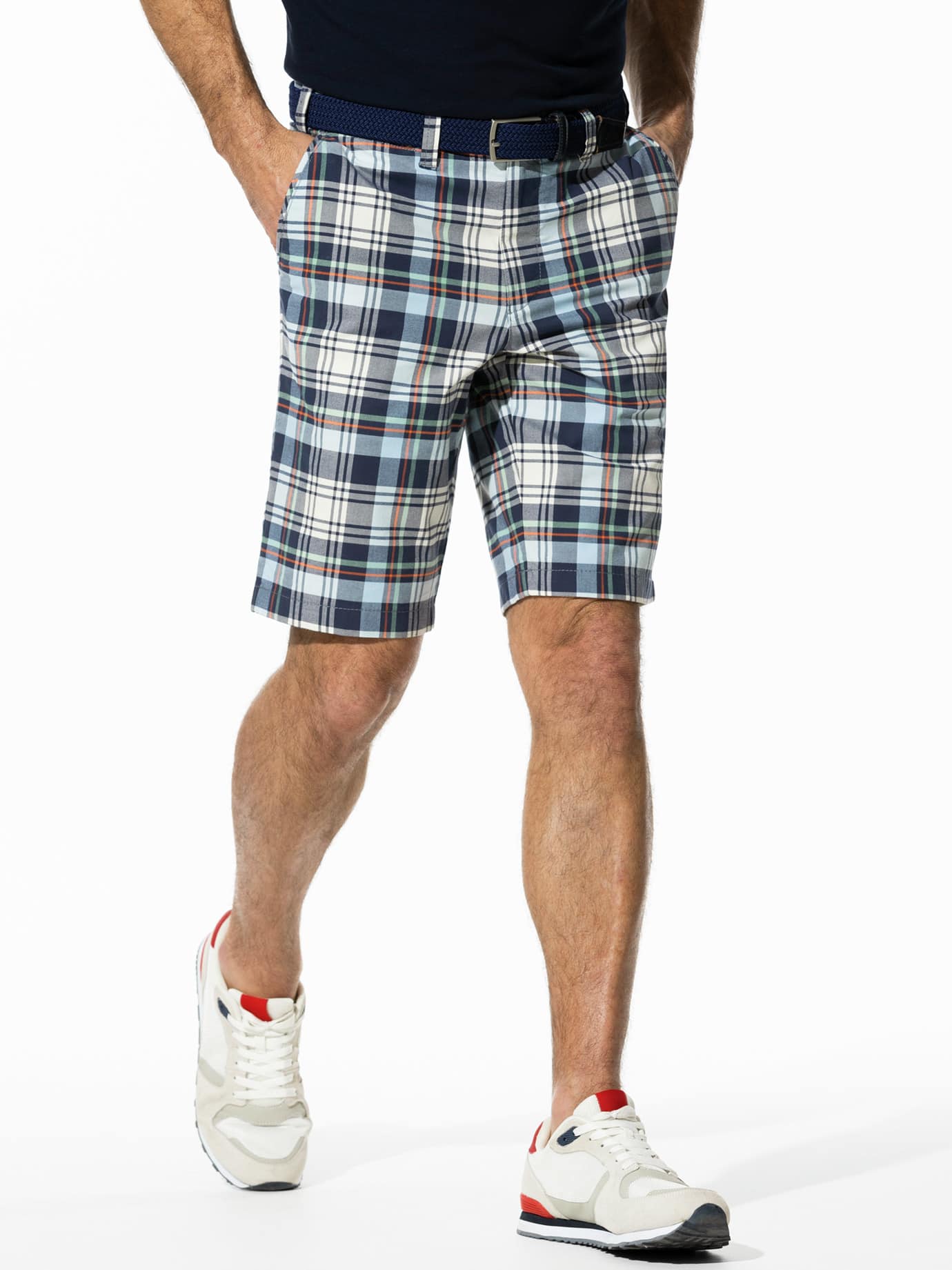 Walbusch Urlaubs Regular Fit Blaue Shorts Größe 52 10