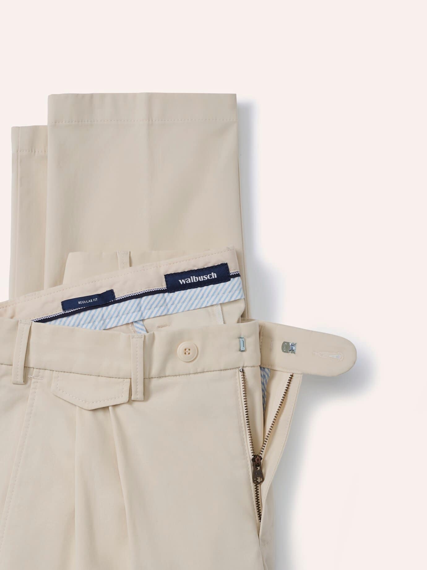 Walbusch Feintwill Pleated Chino Regular Fit Beige 58 8
