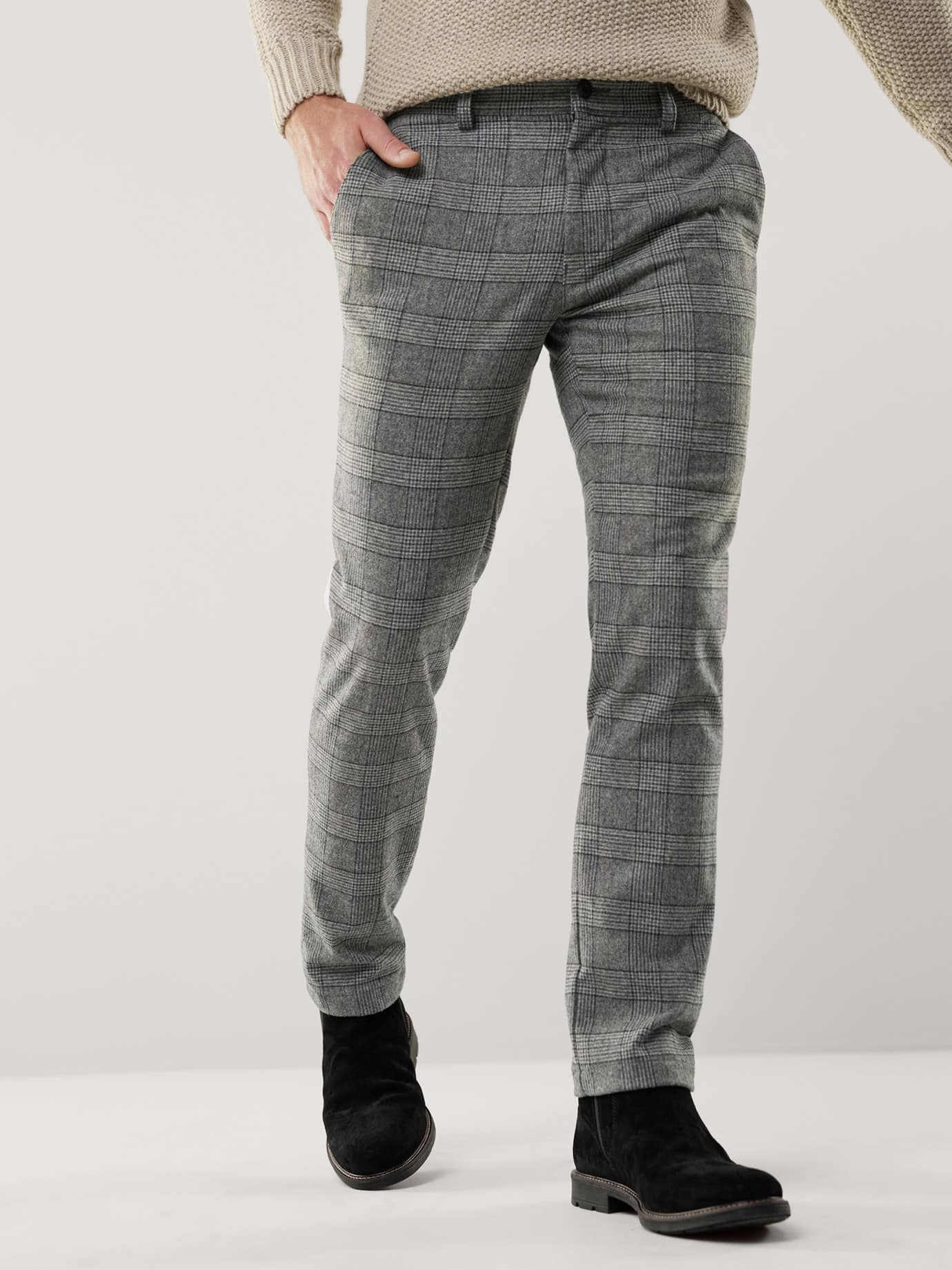 Walbusch Sport Flannel Trousers Gray 24 6