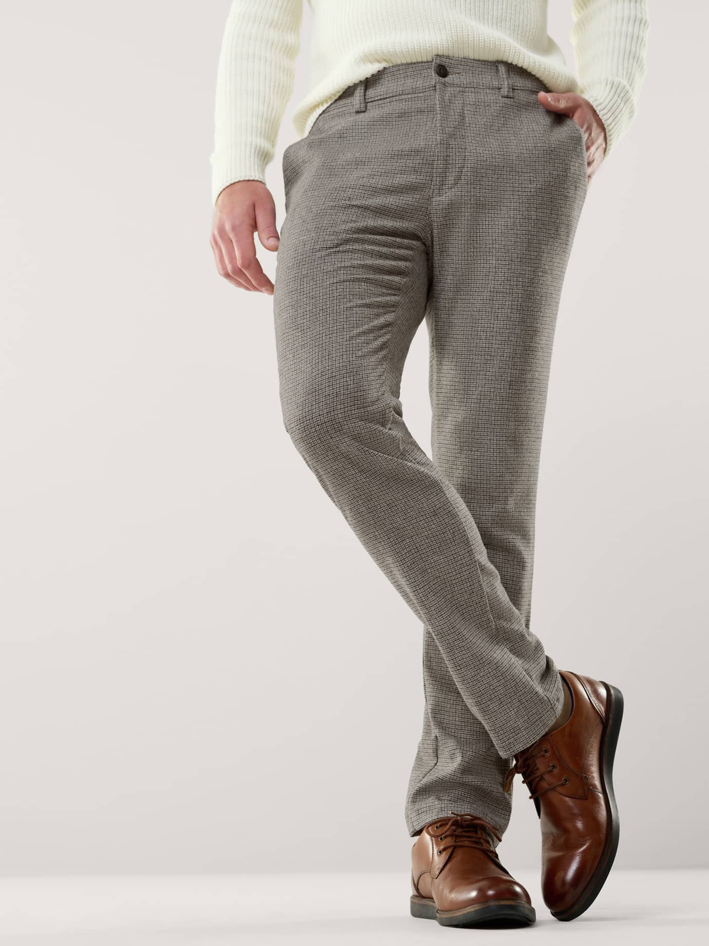Walbusch Sport Flannel Trousers Beige 58 2