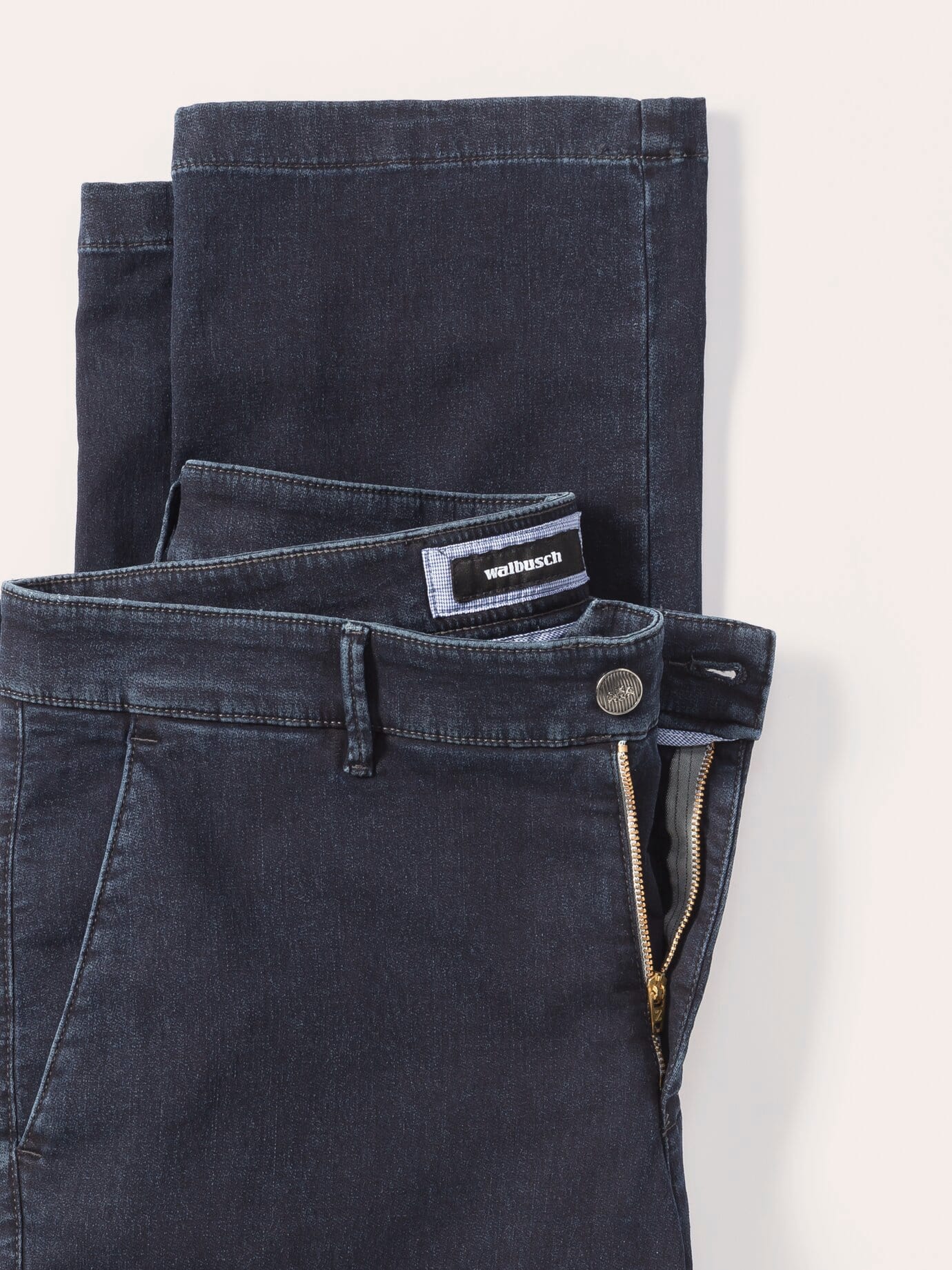 Walbusch Jogger-Jeans Chino, Modern Fit#normale Größen#untersetzte Größen, Farbe Blau, 106, super elastischer Denim mit Comfort-Bund (6 cm dehnbar) Herren 4