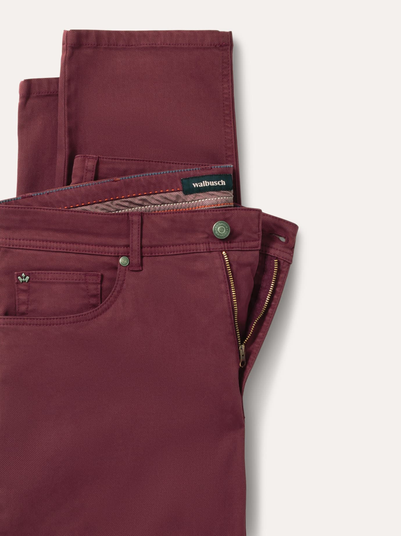 Walbusch Ganzjahres Five-Pocket, Modern Fit#normale Größen#schlanke Größen#untersetzte Größen, Farbe Rot, 27, klimatisierend feuchtigkeitsregulierend Herren 4