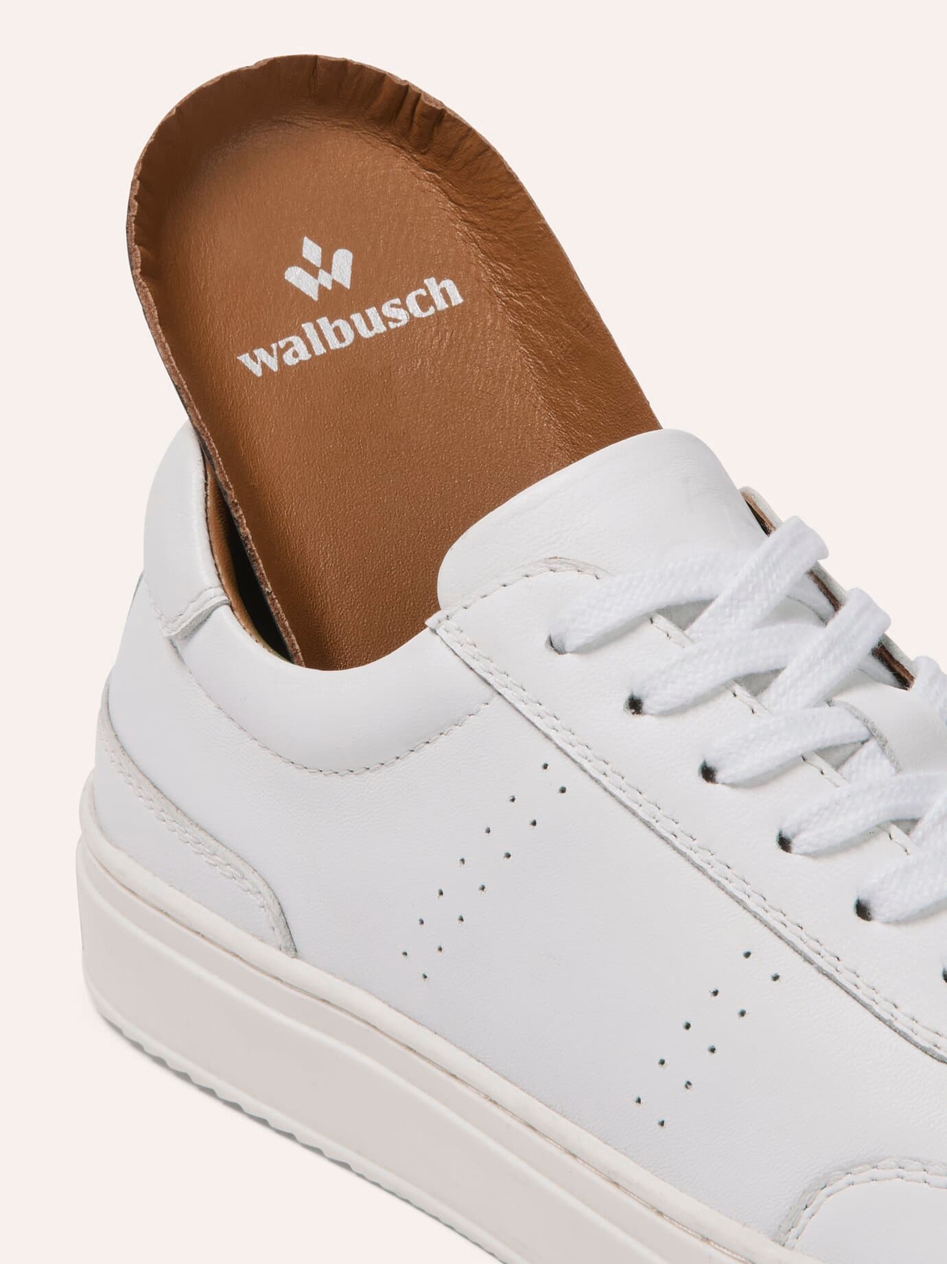 Walbusch Classic-Tennis Sneaker, noch offen: Größenlauf, Farbe Weiß, 45, luftige Perforierung atmungsaktives Lederfutter Herren 3