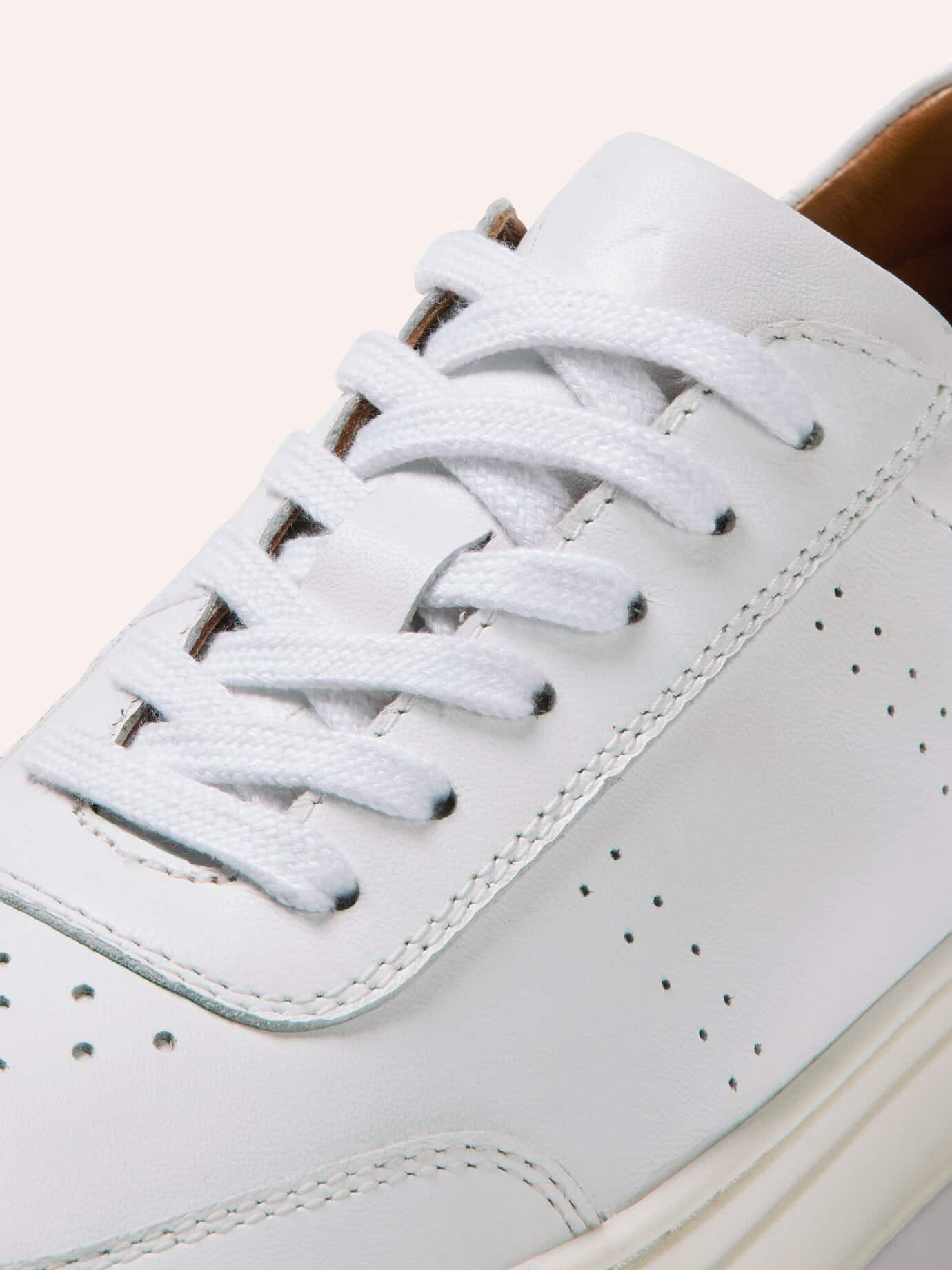 Walbusch Classic-Tennis Sneaker, noch offen: Größenlauf, Farbe Weiß, 45, luftige Perforierung atmungsaktives Lederfutter Herren 4