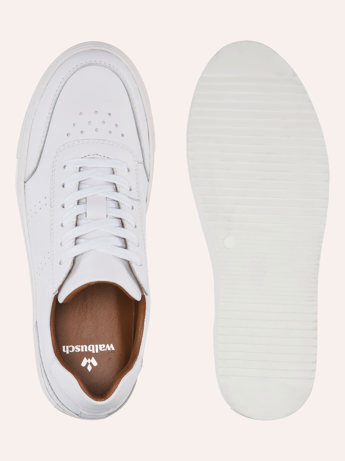 Walbusch Classic-Tennis Sneaker, noch offen: Größenlauf, Farbe Weiß, 45, luftige Perforierung atmungsaktives Lederfutter Herren 2