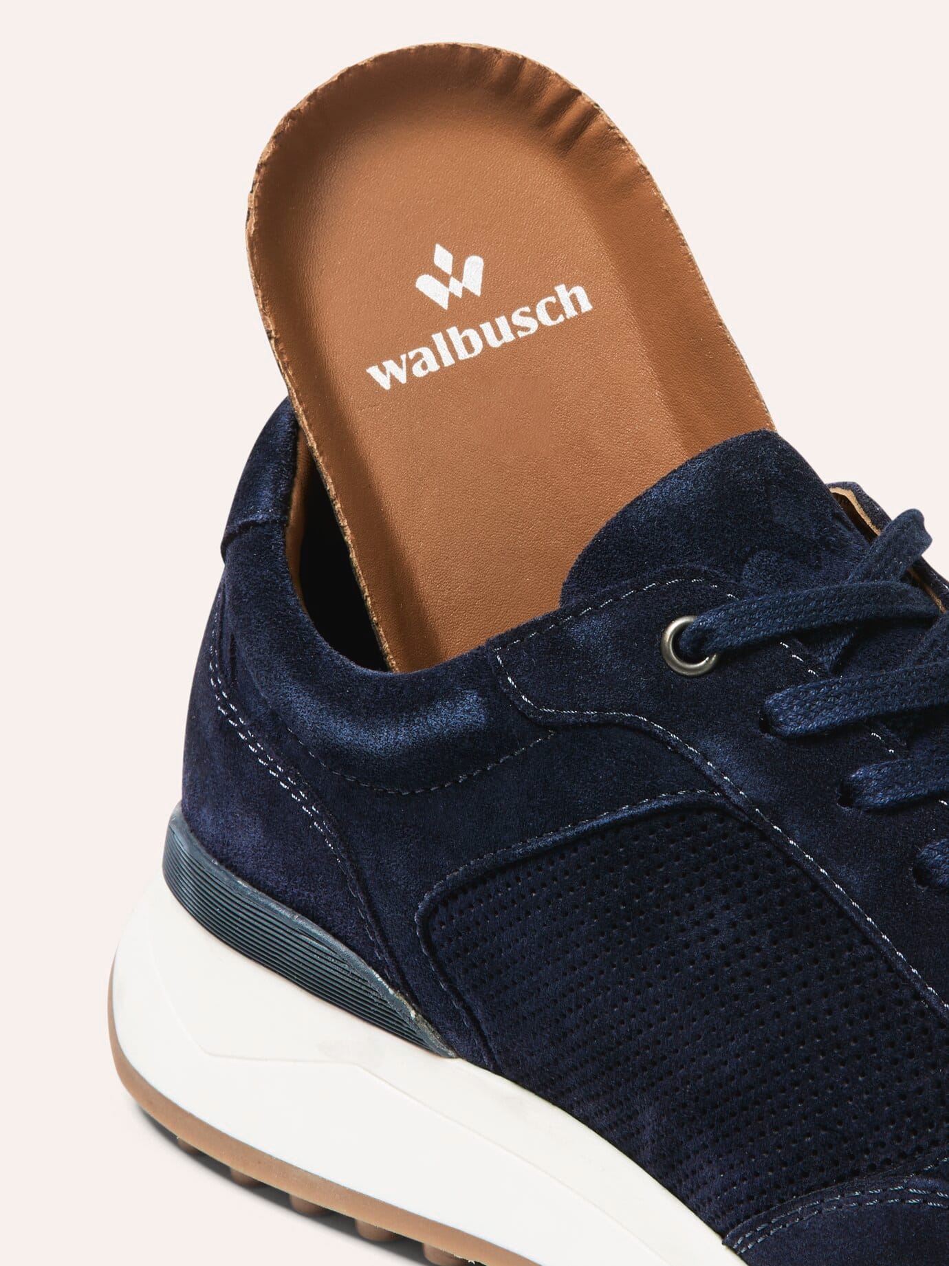 Walbusch Velours Perfo Sneaker Blau 42 3