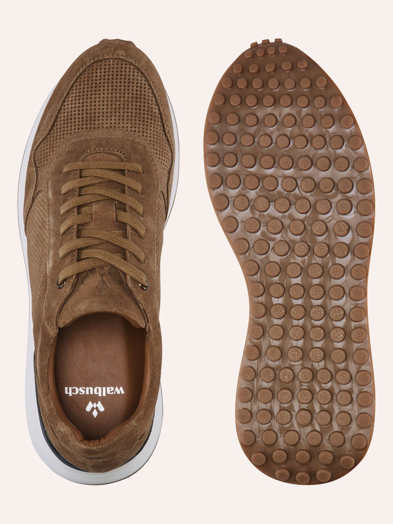 Walbusch Velours Perfo Sneaker Brown 41 2