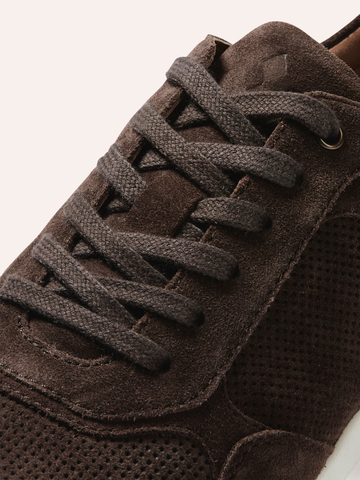 Walbusch Velours Perfo Sneaker, noch offen: Größenlauf, Farbe Braun, 46, luftige Perforierung hochwertiges Veloursleder Herren 4