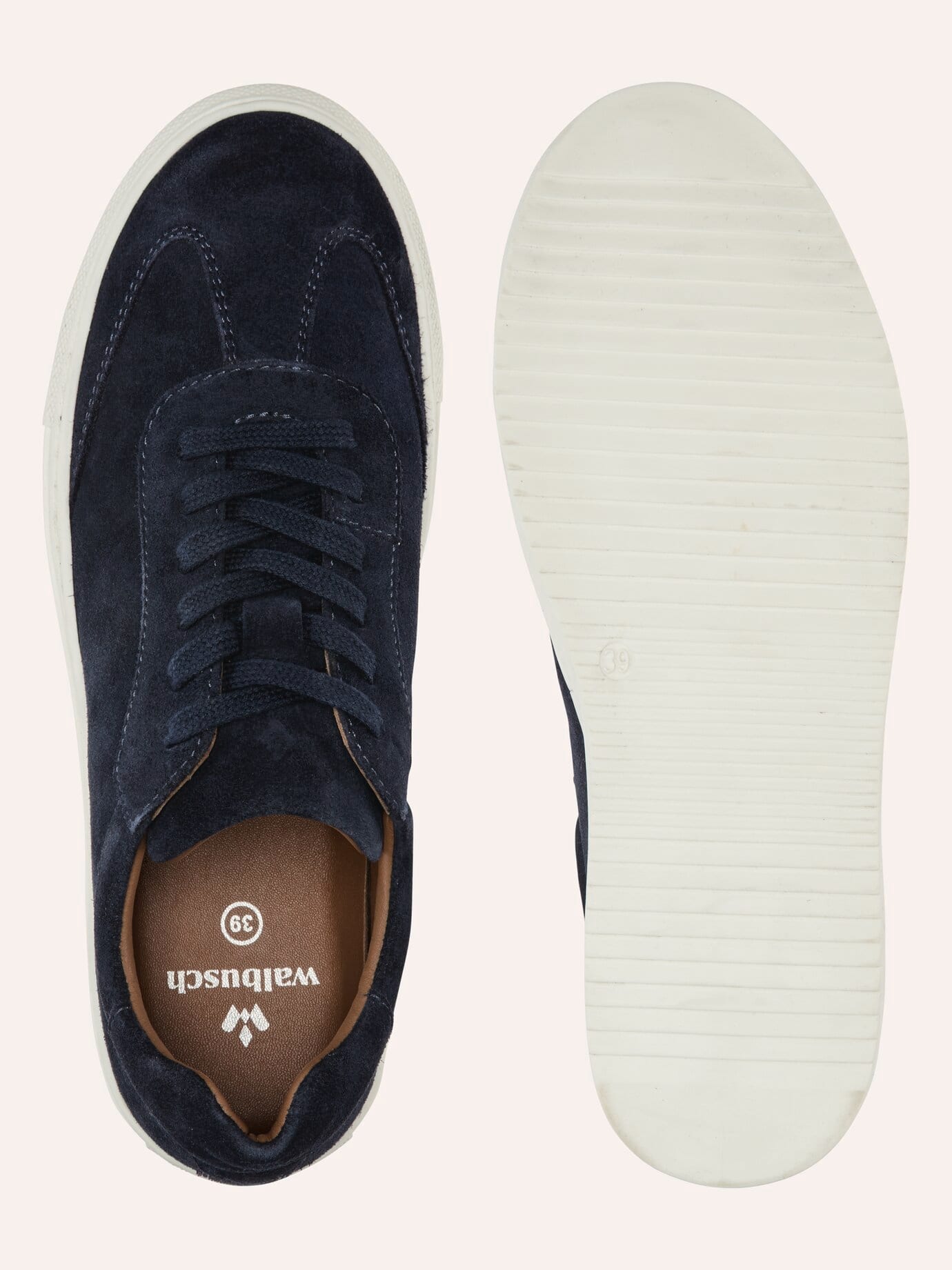 Walbusch Retro-Sneaker, noch offen: Größenlauf, Farbe Blau, 39, hochwertiges Leder atmungsaktives Lederfutter Herren 2