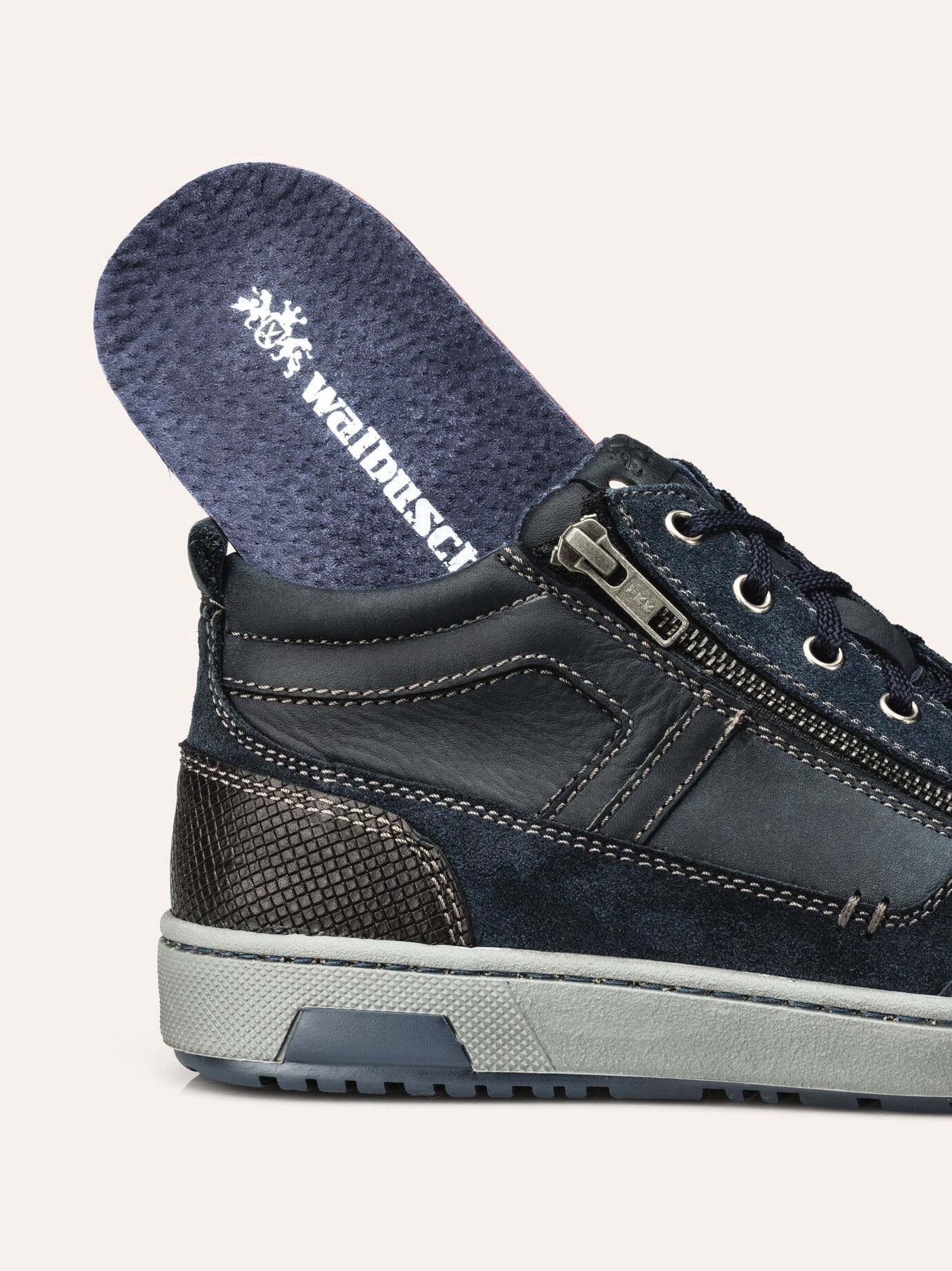 Walbusch Calf Leather High Top Sneaker Blue 41 3