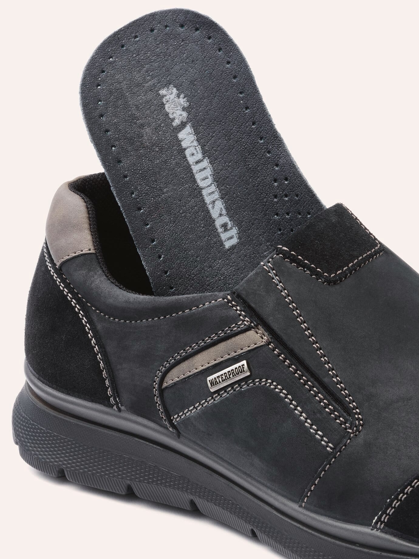 Walbusch Aquastop Slipper, , Farbe Schwarz, 44, 100% wasserdicht herausnehmbare Decksohle Herren 4