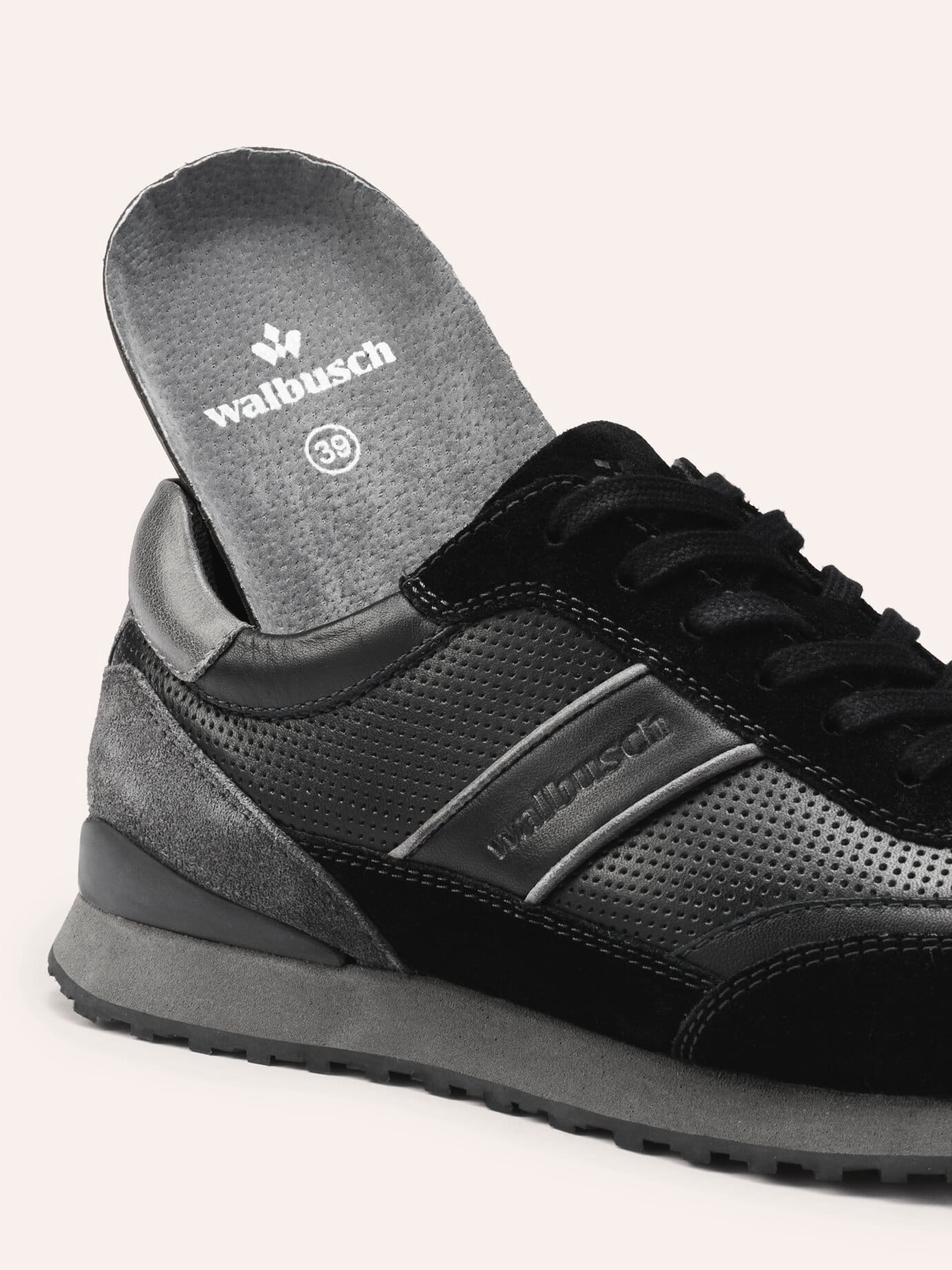 Walbusch Komfort Perfo Sneaker, , Farbe Schwarz, 46, mit luftigen Klimaporen herausnehmbare Decksohle Herren 3