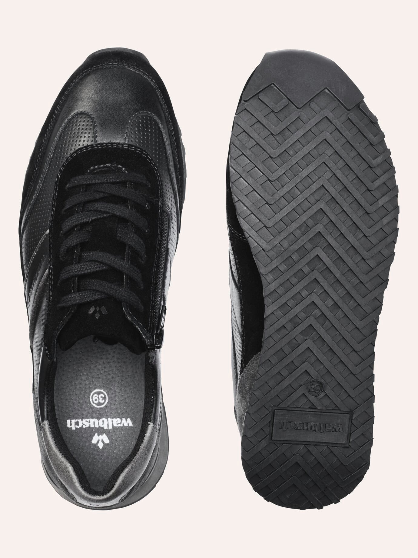 Walbusch Komfort Perfo Sneaker, , Farbe Schwarz, 46, mit luftigen Klimaporen herausnehmbare Decksohle Herren 2