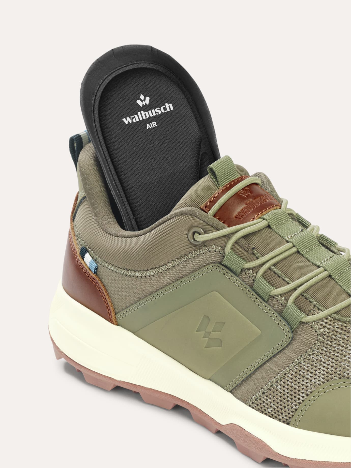 Walbusch Materialmix Sneaker Mühelos, , Farbe Grün, 41, mühelos anziehbar funktioneller Materialmix Herren 3