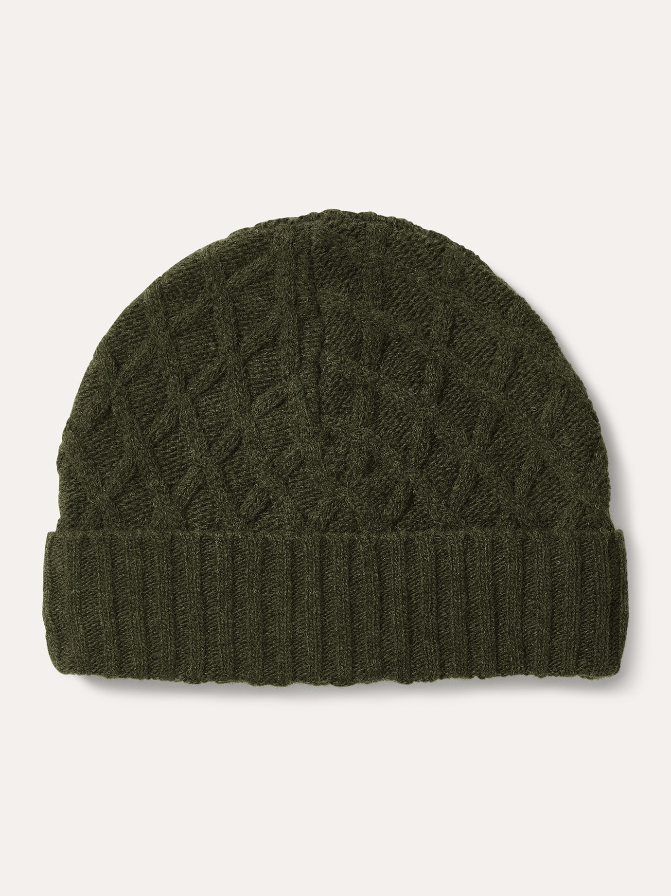 Aran-Mütze Oliv