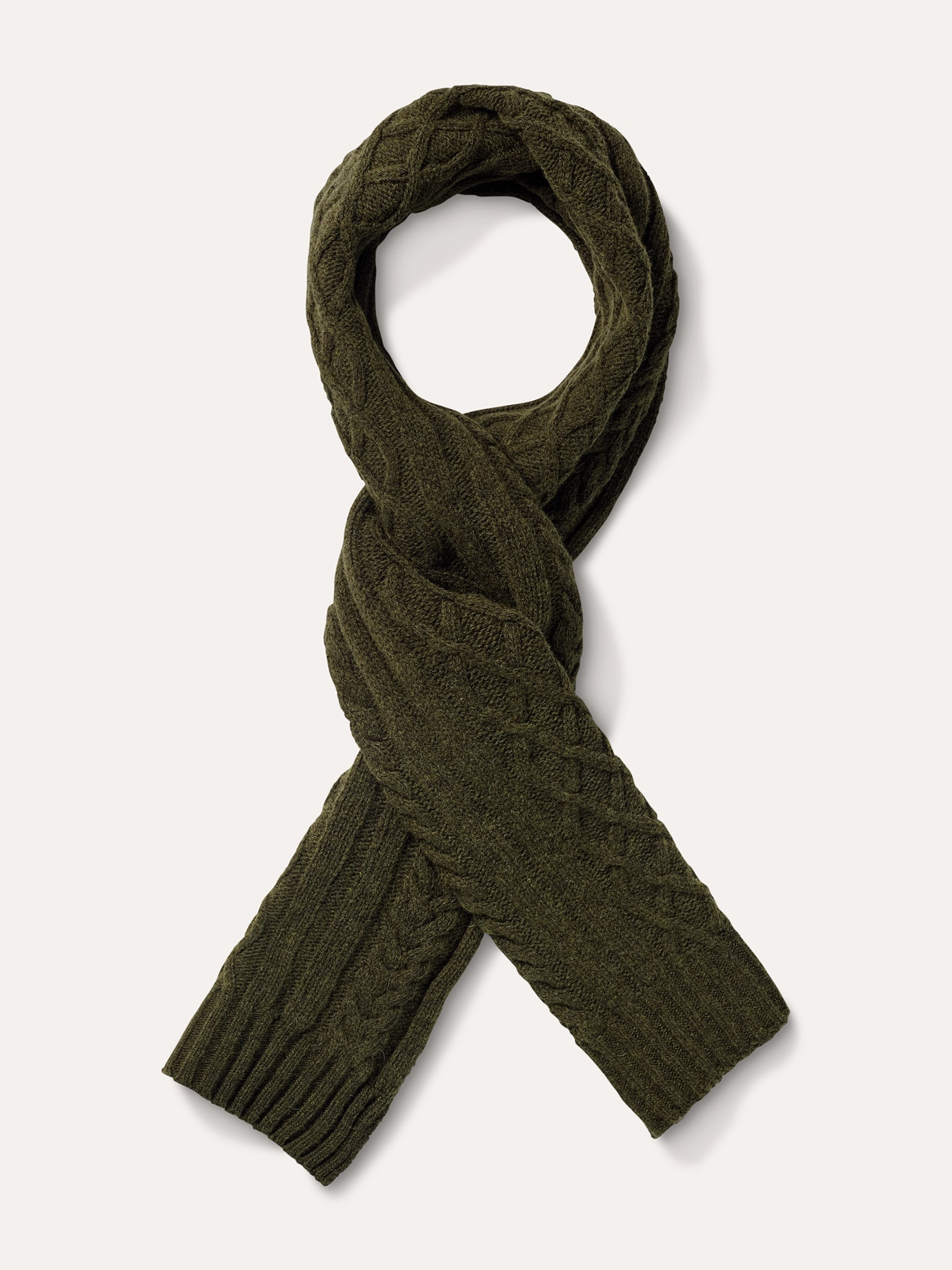 Aran-Schal Oliv